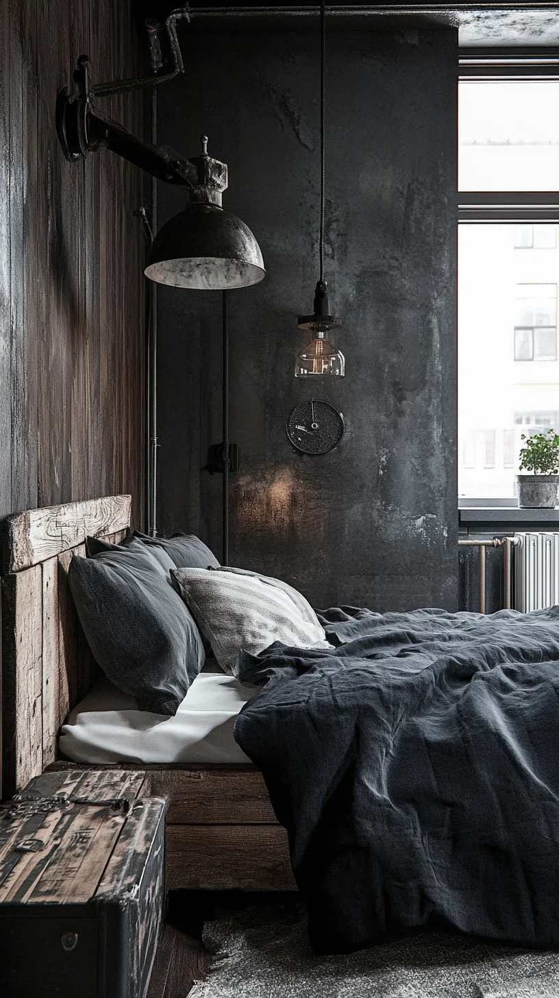 Embrace Urban Minimalism: The Dark and Cozy Bedroom Retreat