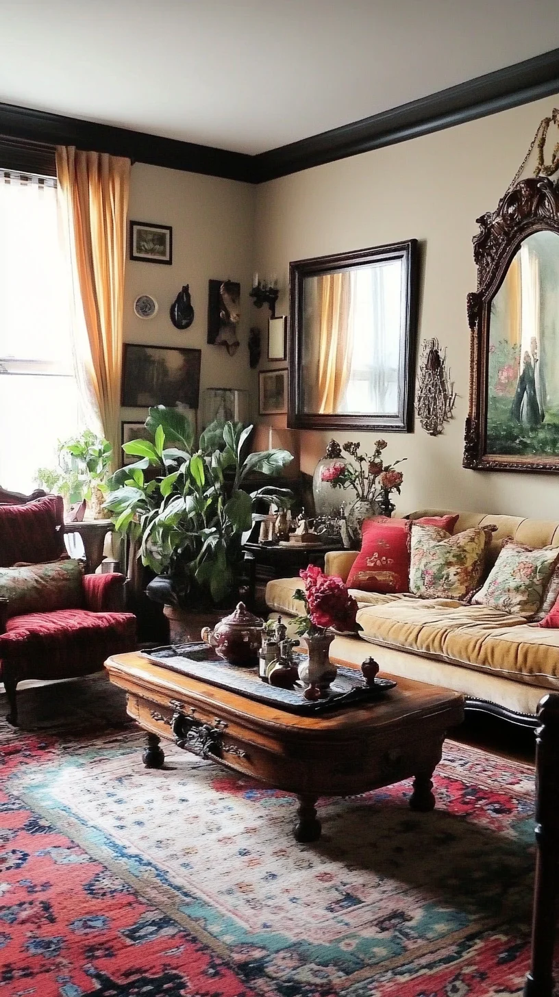 Embrace Vintage Charm: A Cozy Living Room Oasis Full of Personality