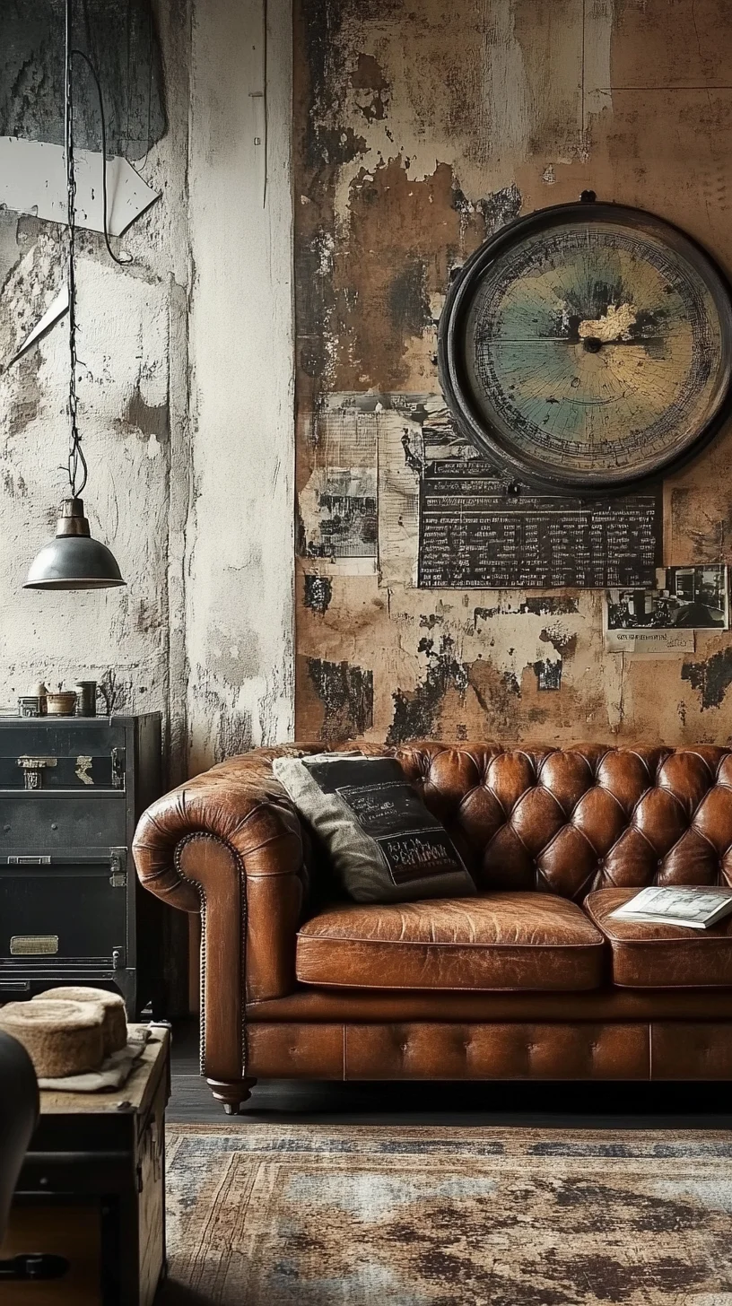 Embrace Vintage Charm: The Timeless Allure of a Distressed Leather Living Space