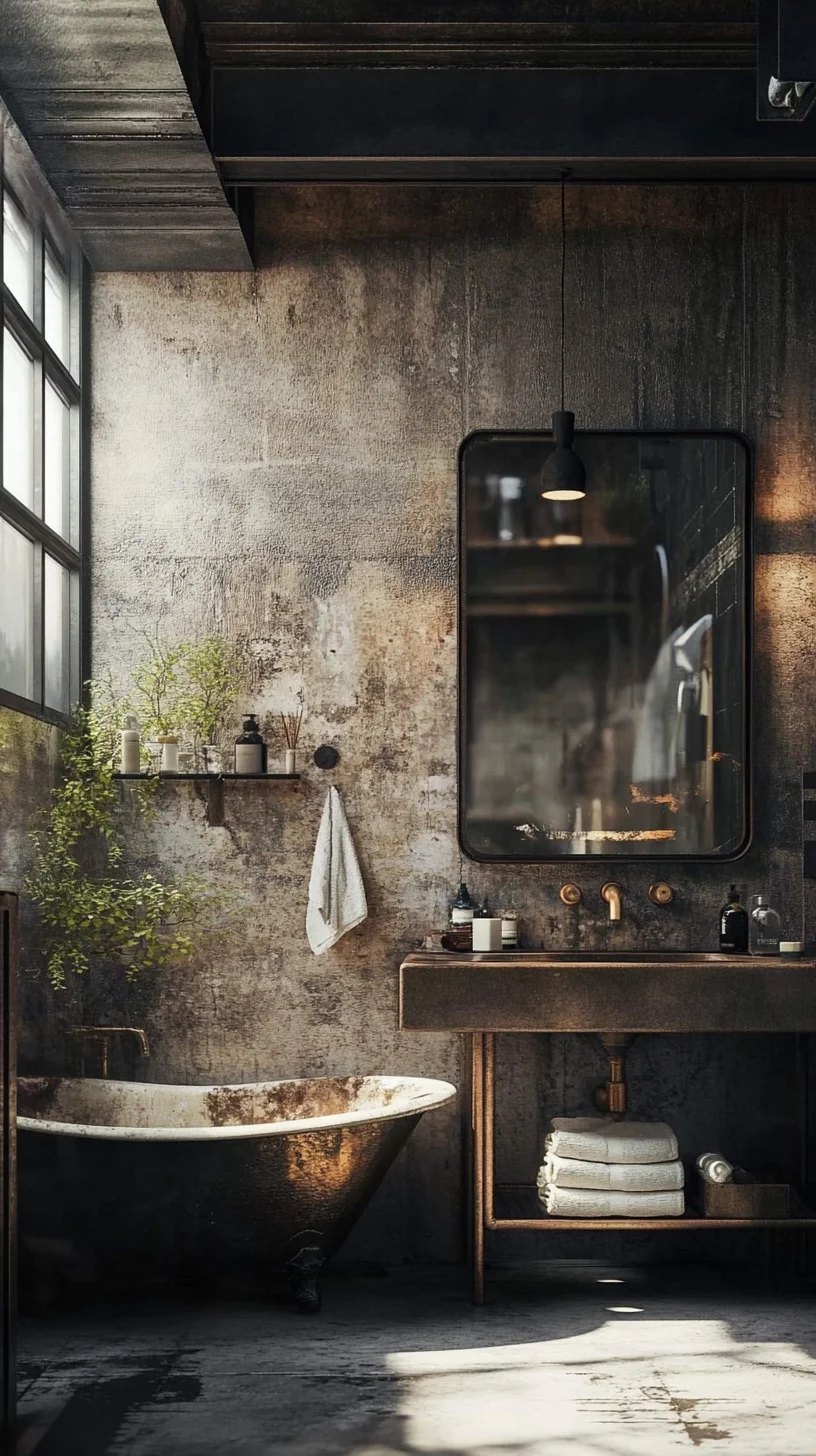 Embrace Vintage Elegance: A Chic Industrial Bathroom Retreat