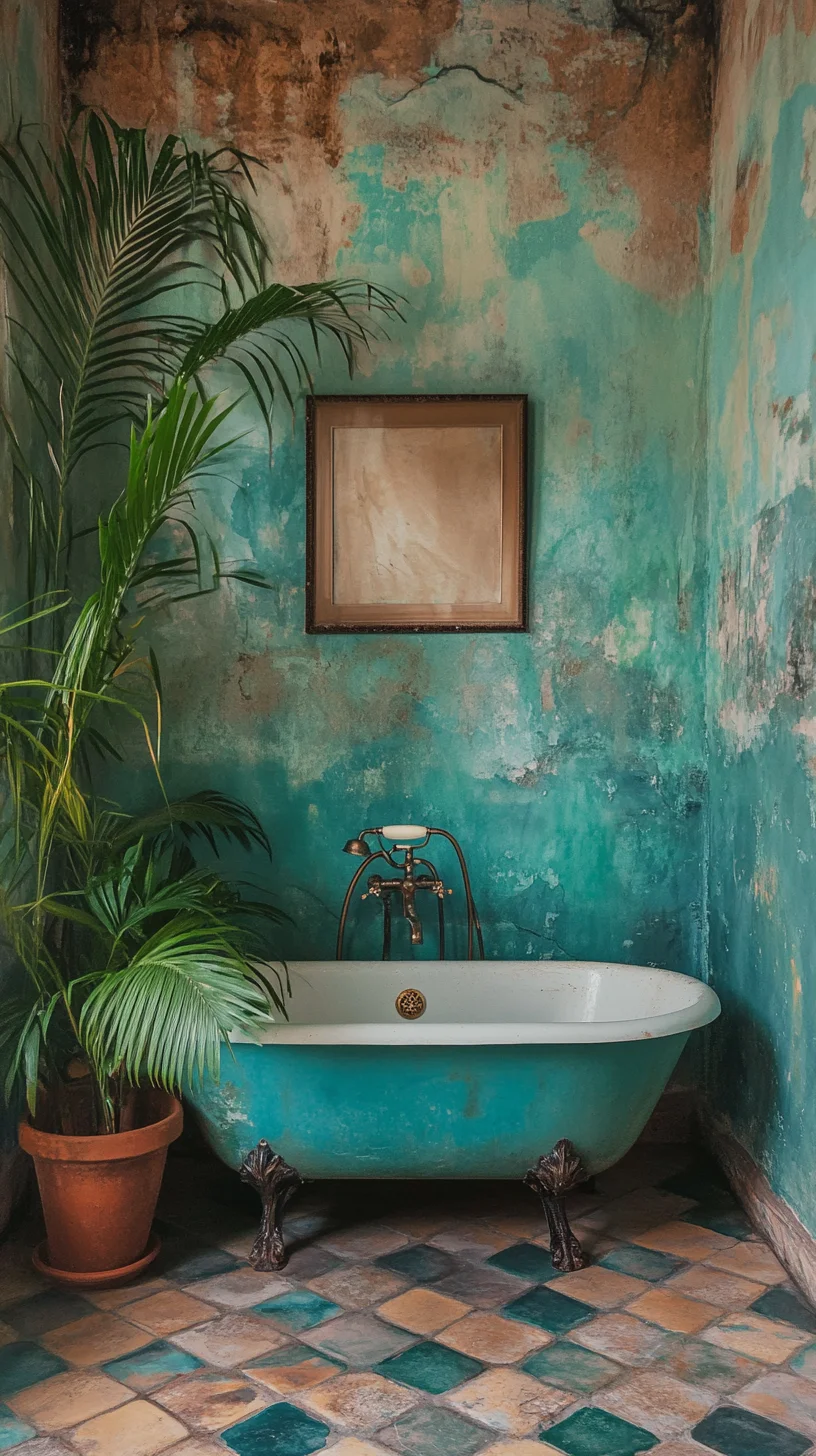 Embrace Vintage Elegance: A Timeless Aqua Oasis for Your Bathroom