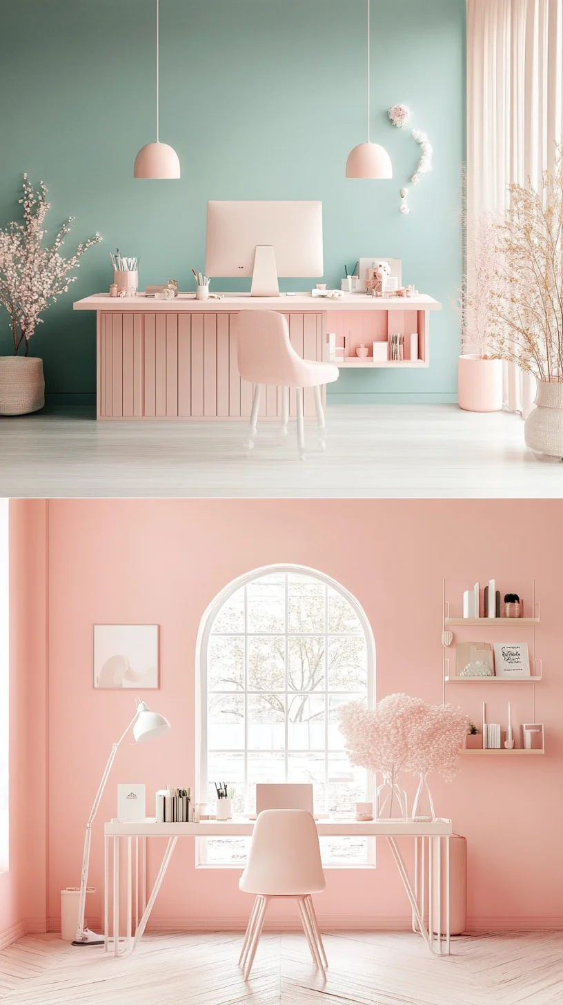 Explore the Serenity of Pastel Hues in Your Home Office Oasis