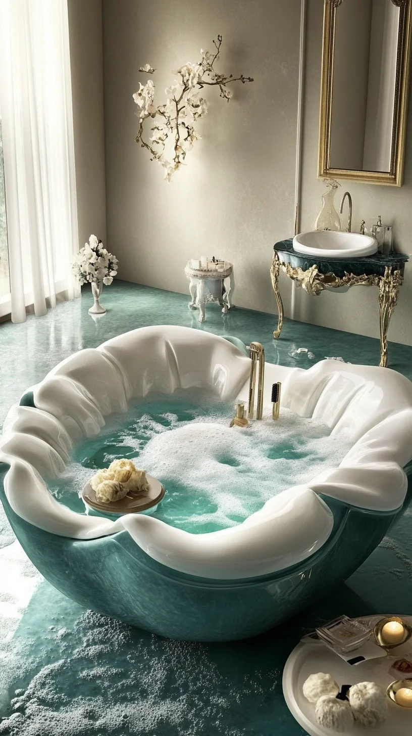 Indulge in Luxury: The Floral-Inspired Bathtub for Elegant Bathroom Oasis