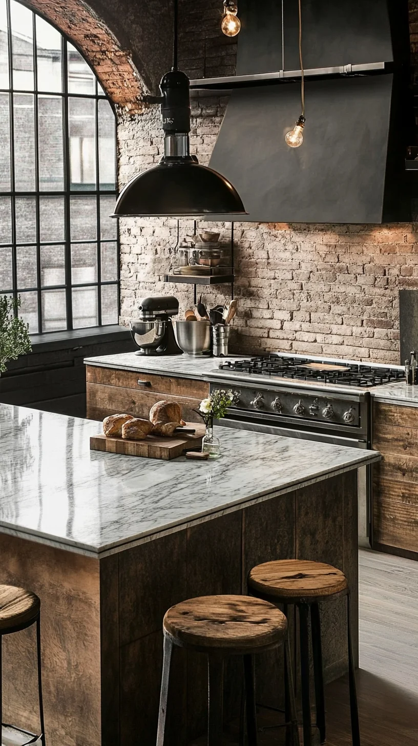 Industrial Chic: A Modern Metal and Wood Kitchen Delight