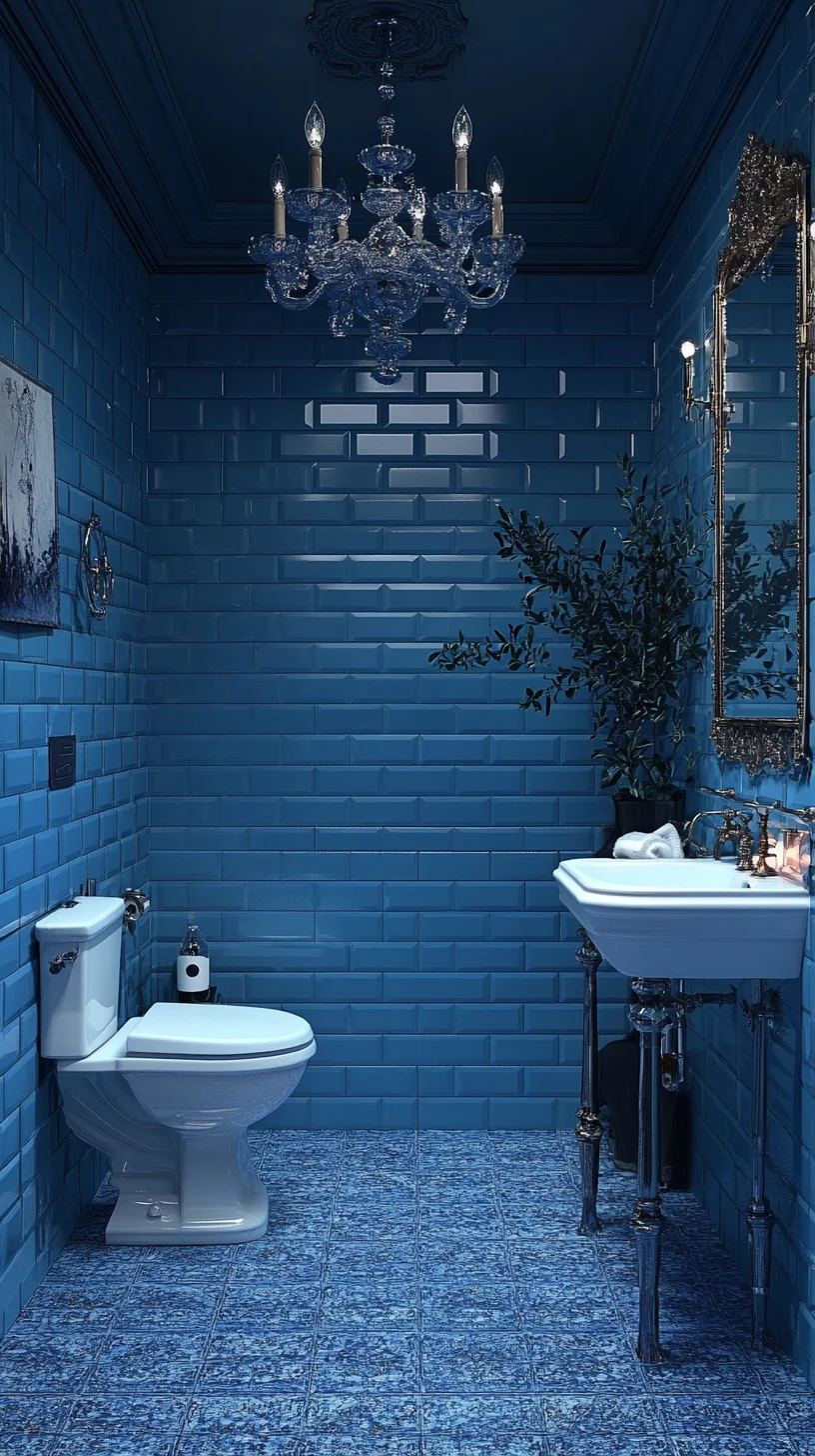 Luxurious Blue Oasis: Transform Your Bathroom with Regal Tile Design