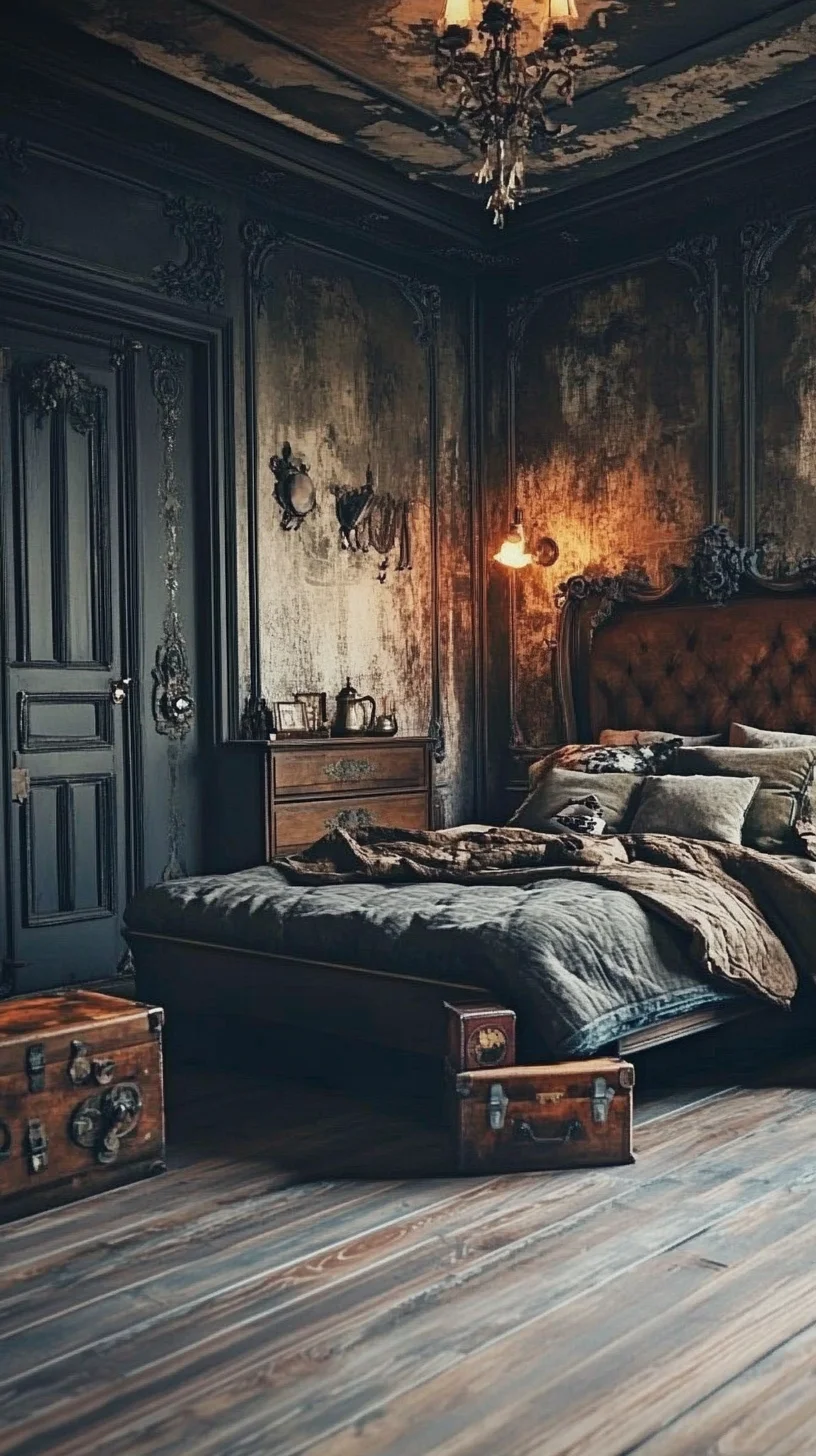 Luxurious Dark Aesthetics: Embrace Vintage Glamour in Your Bedroom