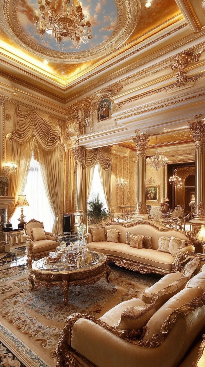 Luxurious Opulence: Elevate Your Space with Extravagant Golden Elegance