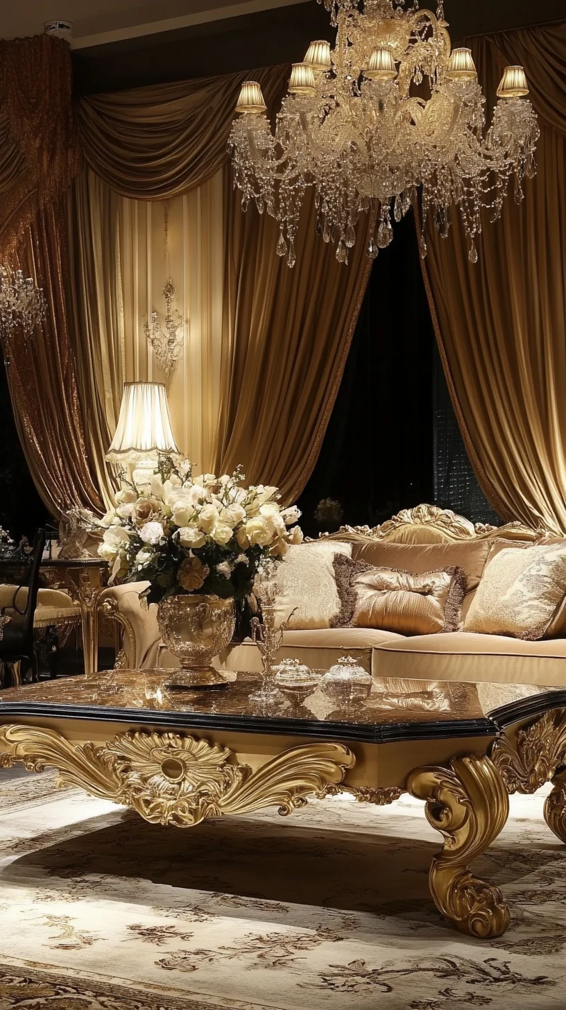 Luxurious Opulence: Transform Your Living Room with Golden Glamour