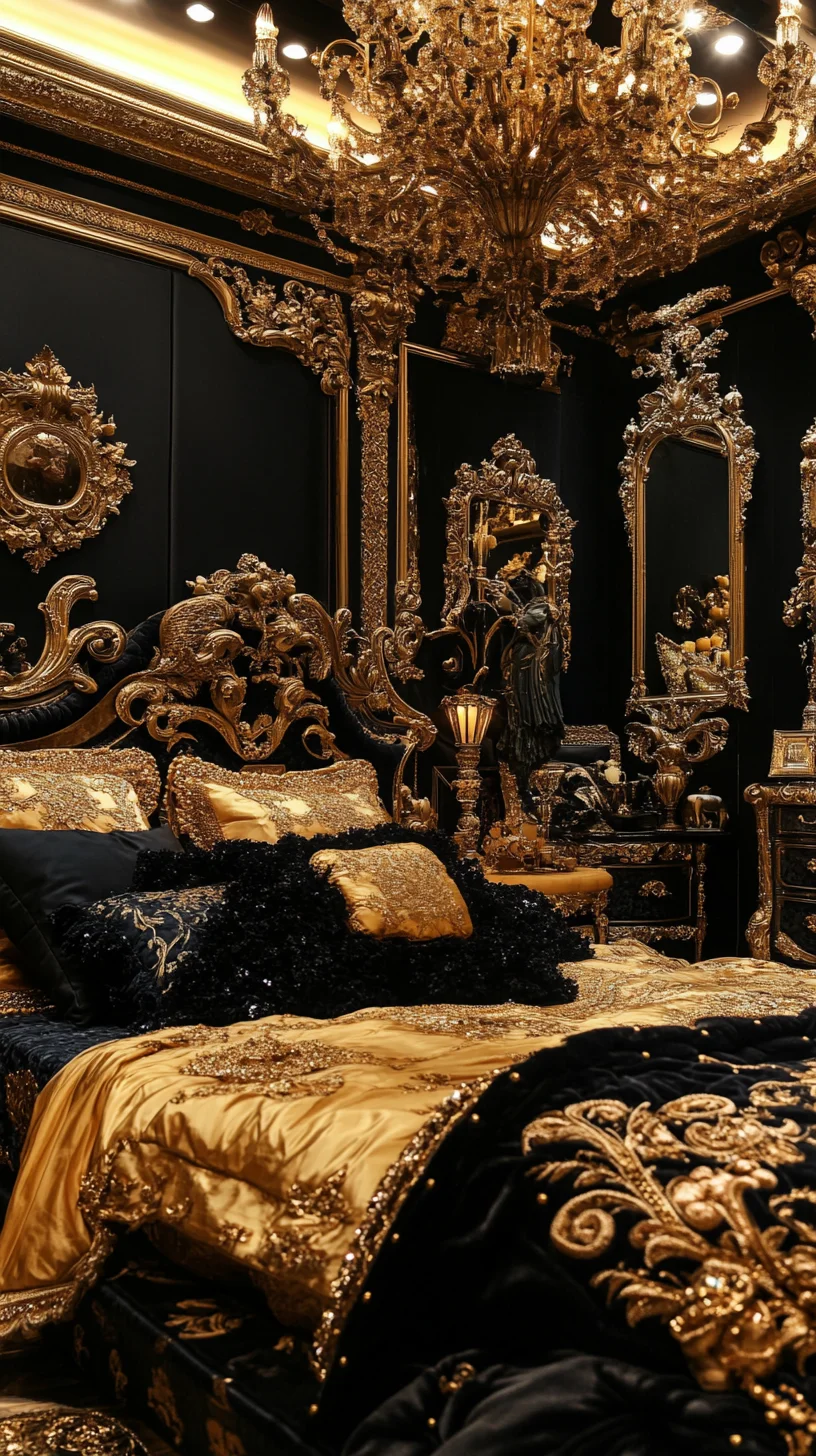 Luxurious Opulence: Transform Your Space with Glamorous Gold and Black Decor