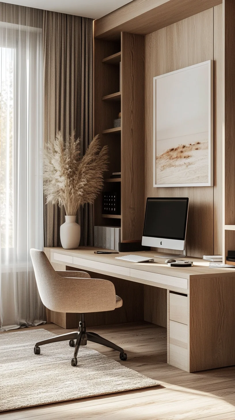 Minimalist Office Oasis: Create a Serene Workspace with Natural Elements