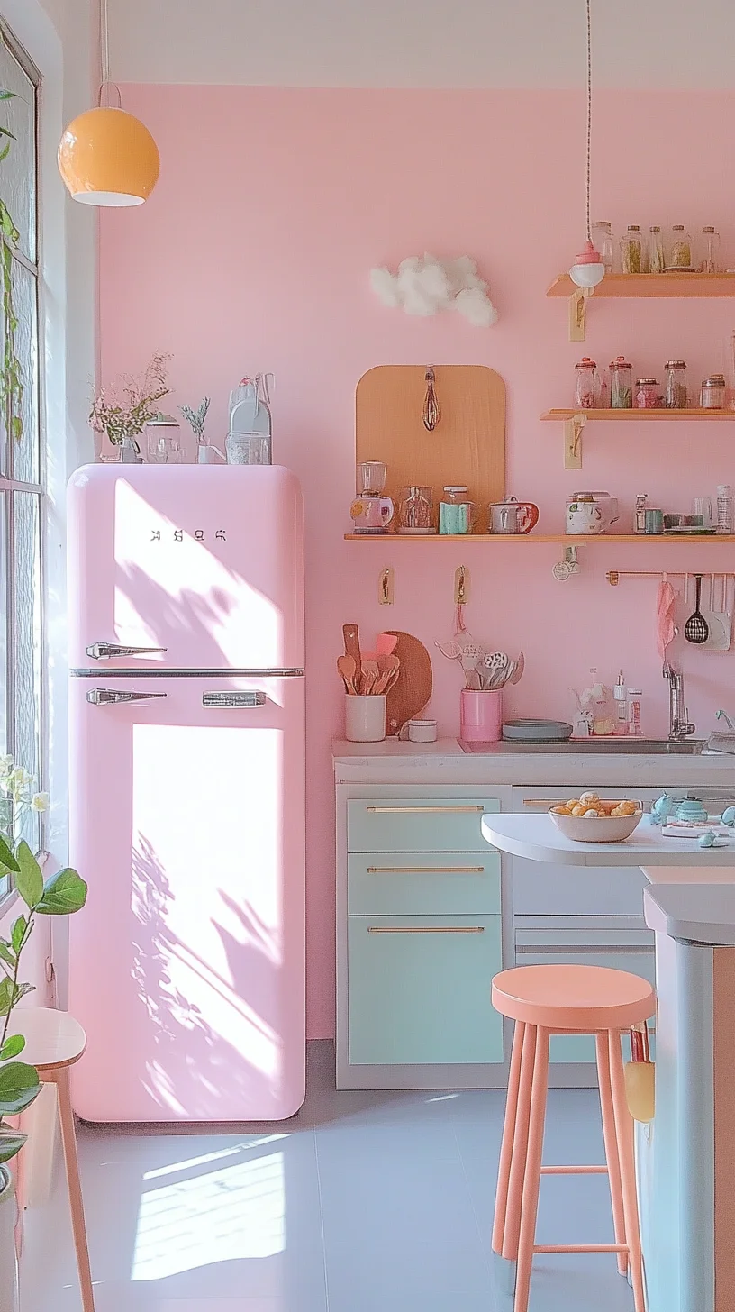 Retro Chic: Embrace the Playful Vibe of a Pastel Kitchen Aesthetic