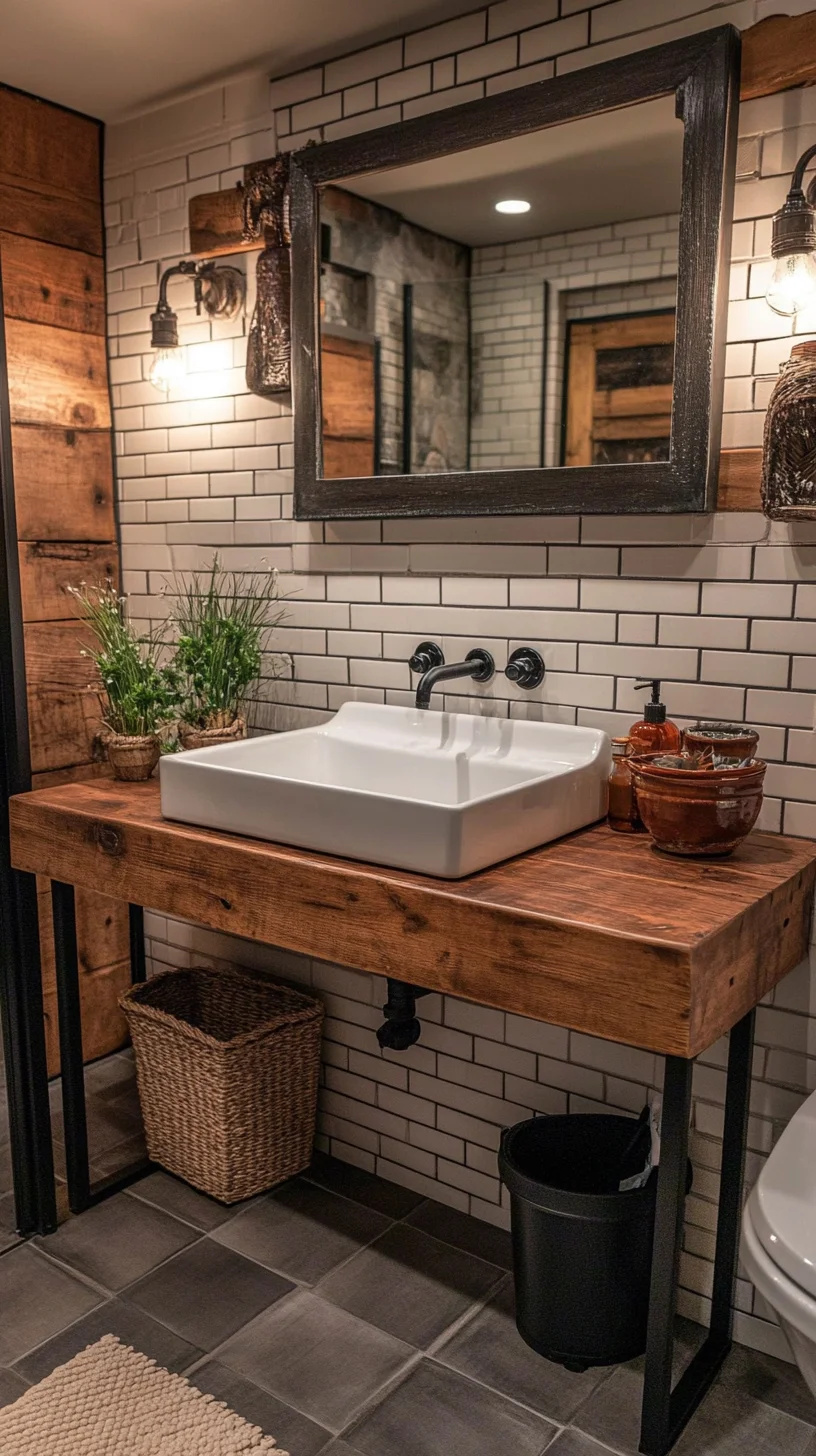 Rustic Elegance: Transform Your Bathroom with Warm Wood and Modern Touches