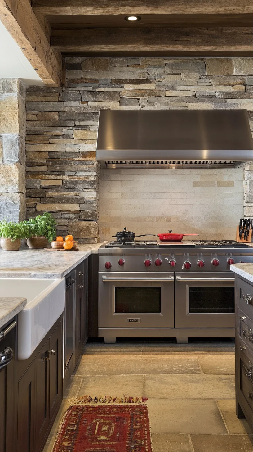 Rustic Elegance: Transform Your Kitchen with Stone Accents and Modern Appliances