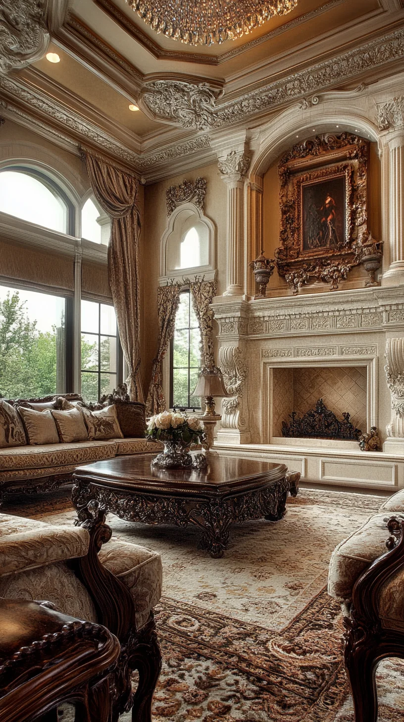 Timeless Elegance: Opulent Living Room with Luxurious Details