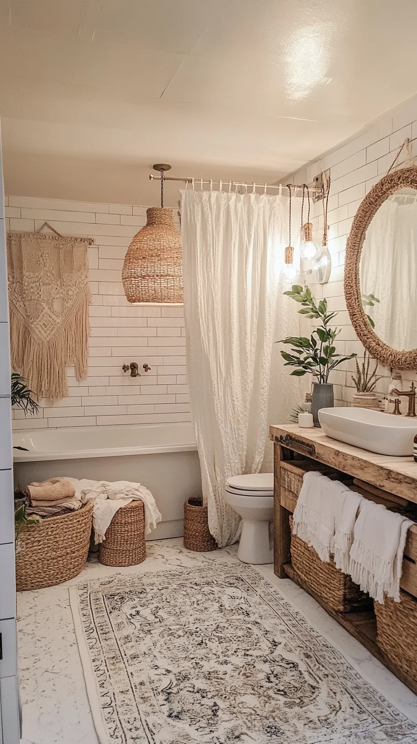 Transform Your Bathroom into a Cozy Bohemian Oasis with Natural Textures