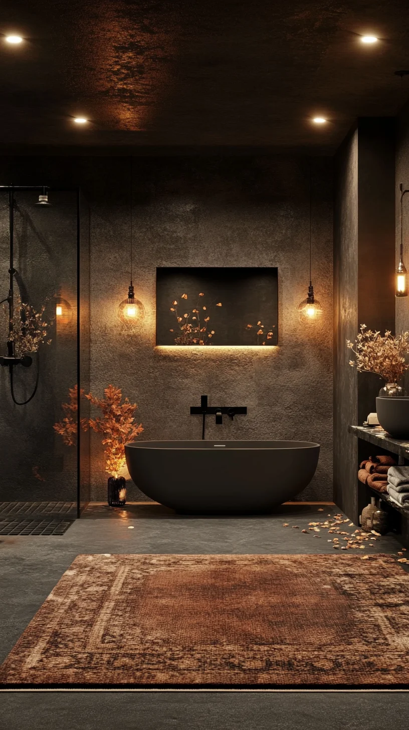 Transform Your Bathroom into a Cozy Oasis with Earthy Tones and Ambient Lighting