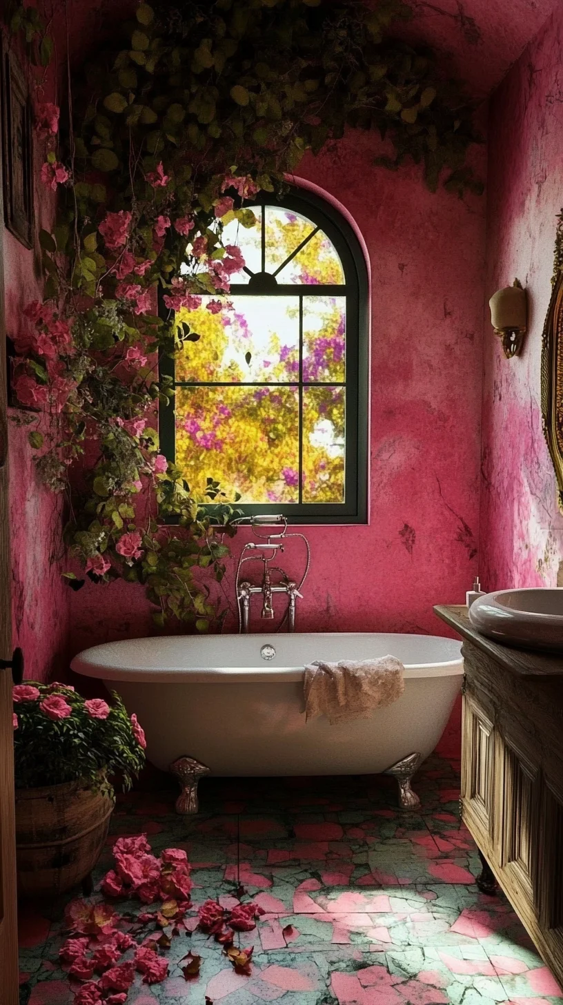 Transform Your Bathroom into a Floral Oasis with Lush Pink Accents