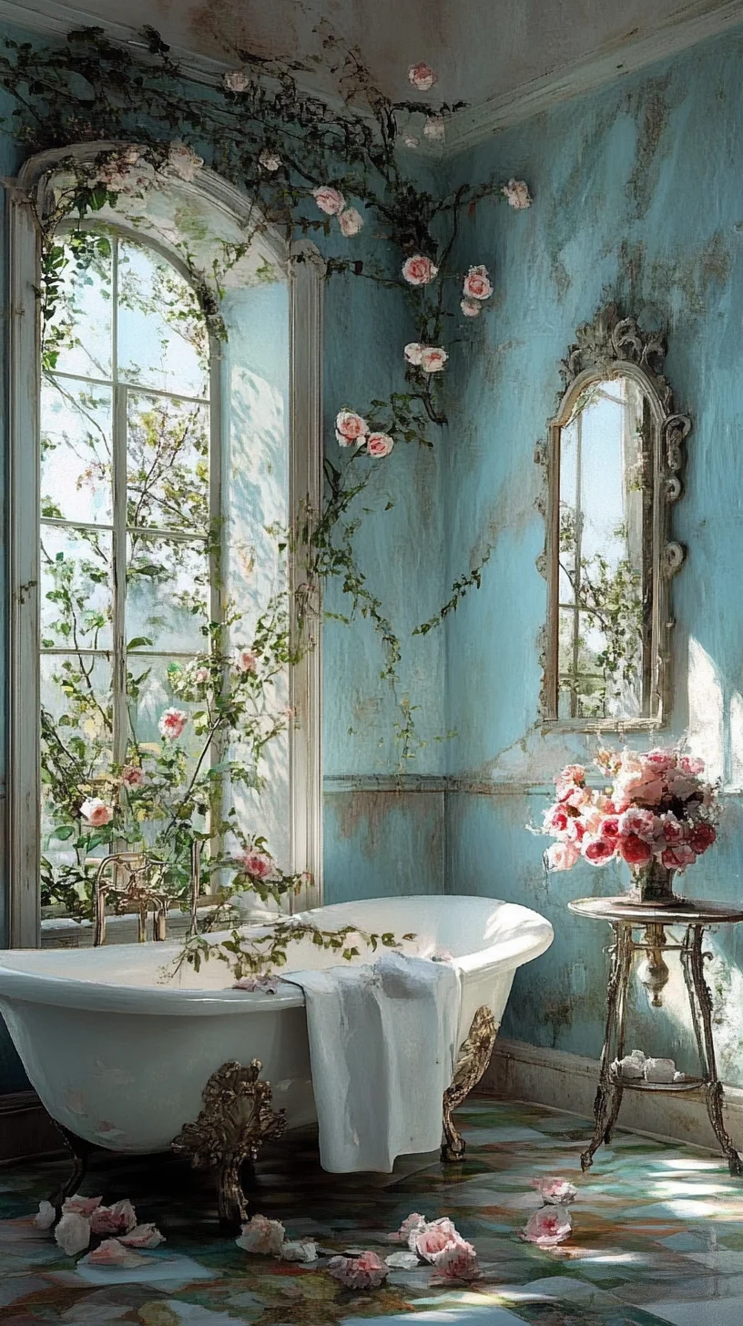 Transform Your Bathroom into a Serene Floral Oasis with Vintage Charm