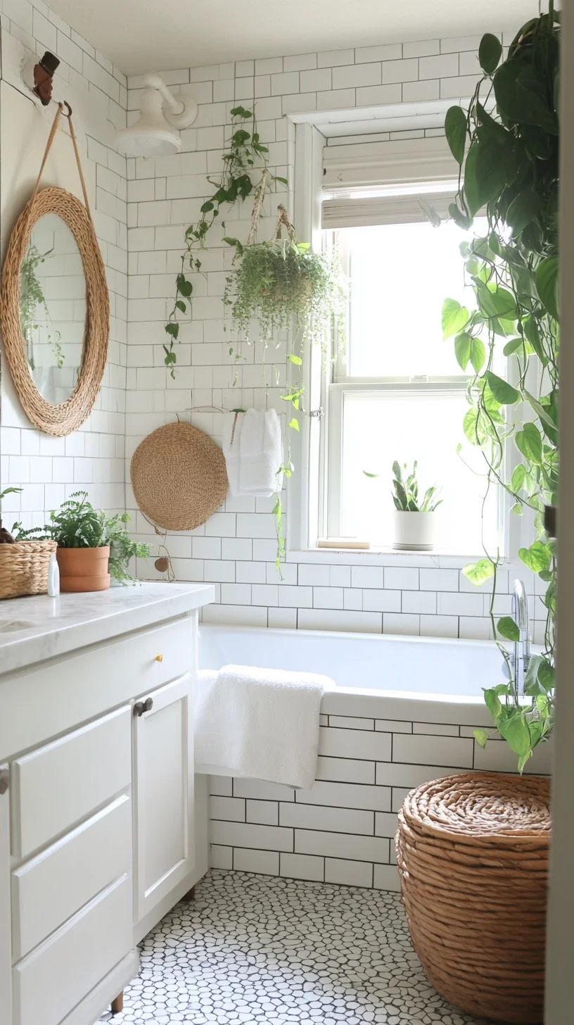 Transform Your Bathroom into a Serene Oasis with Lush Greenery and Chic Decor