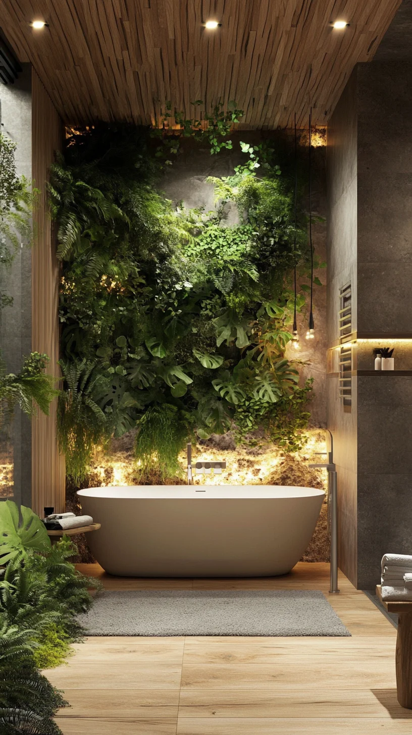 Transform Your Bathroom into a Serene Oasis with Lush Greenery and Minimalist Design