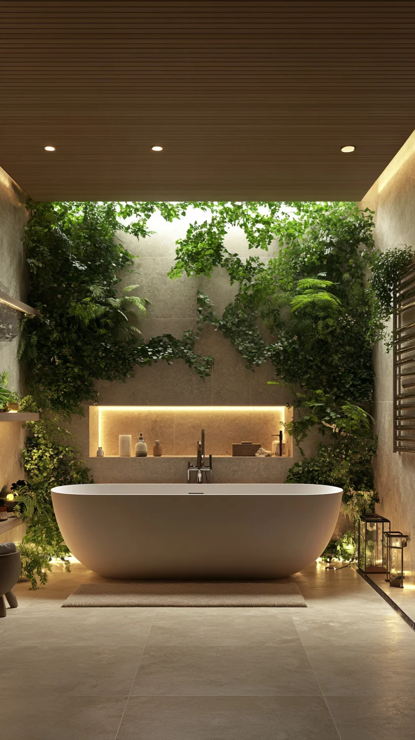 Transform Your Bathroom into a Serene Oasis with Lush Greenery and Modern Design