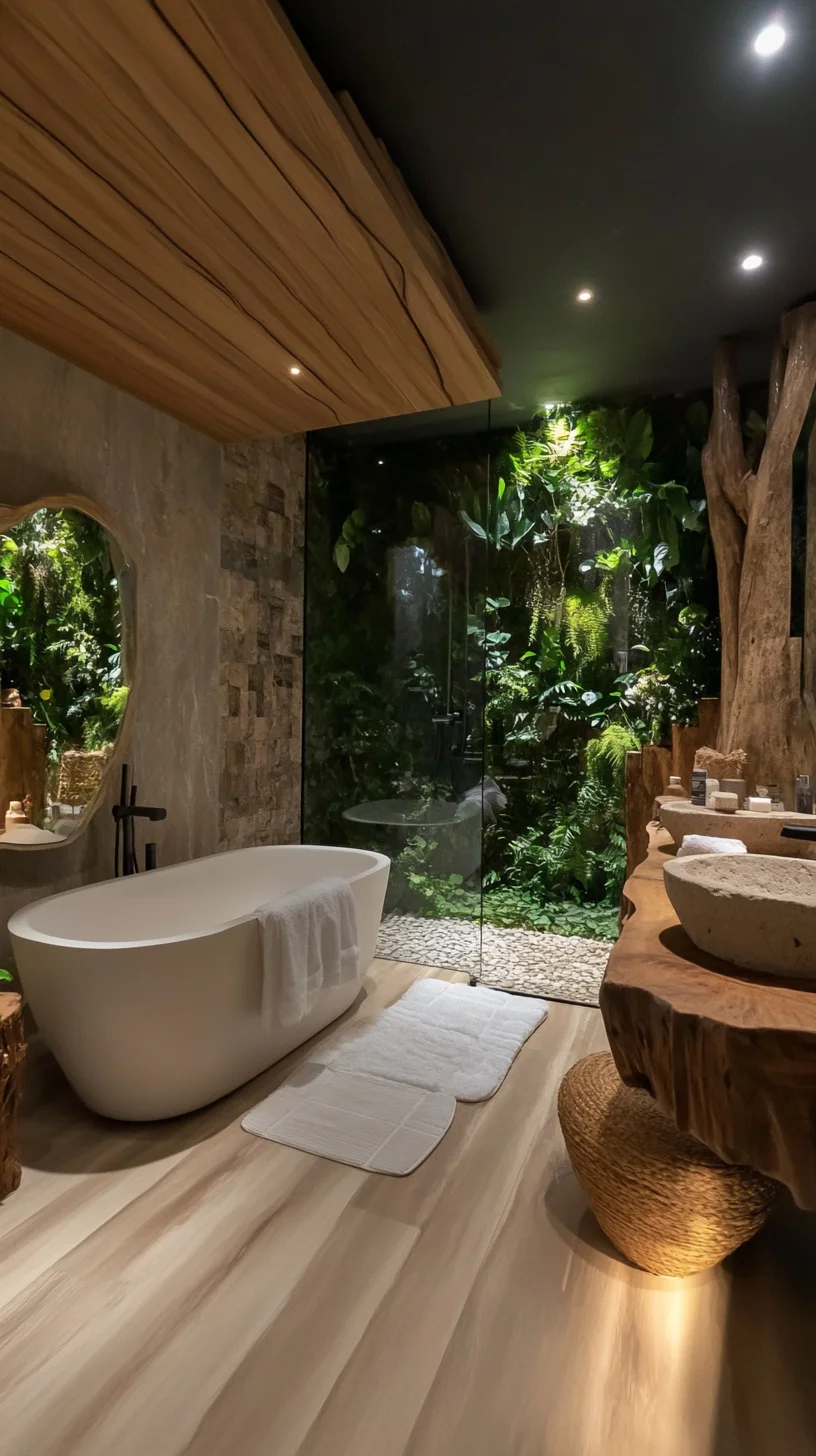 Transform Your Bathroom into a Serene Oasis with Lush Greenery and Natural Elements