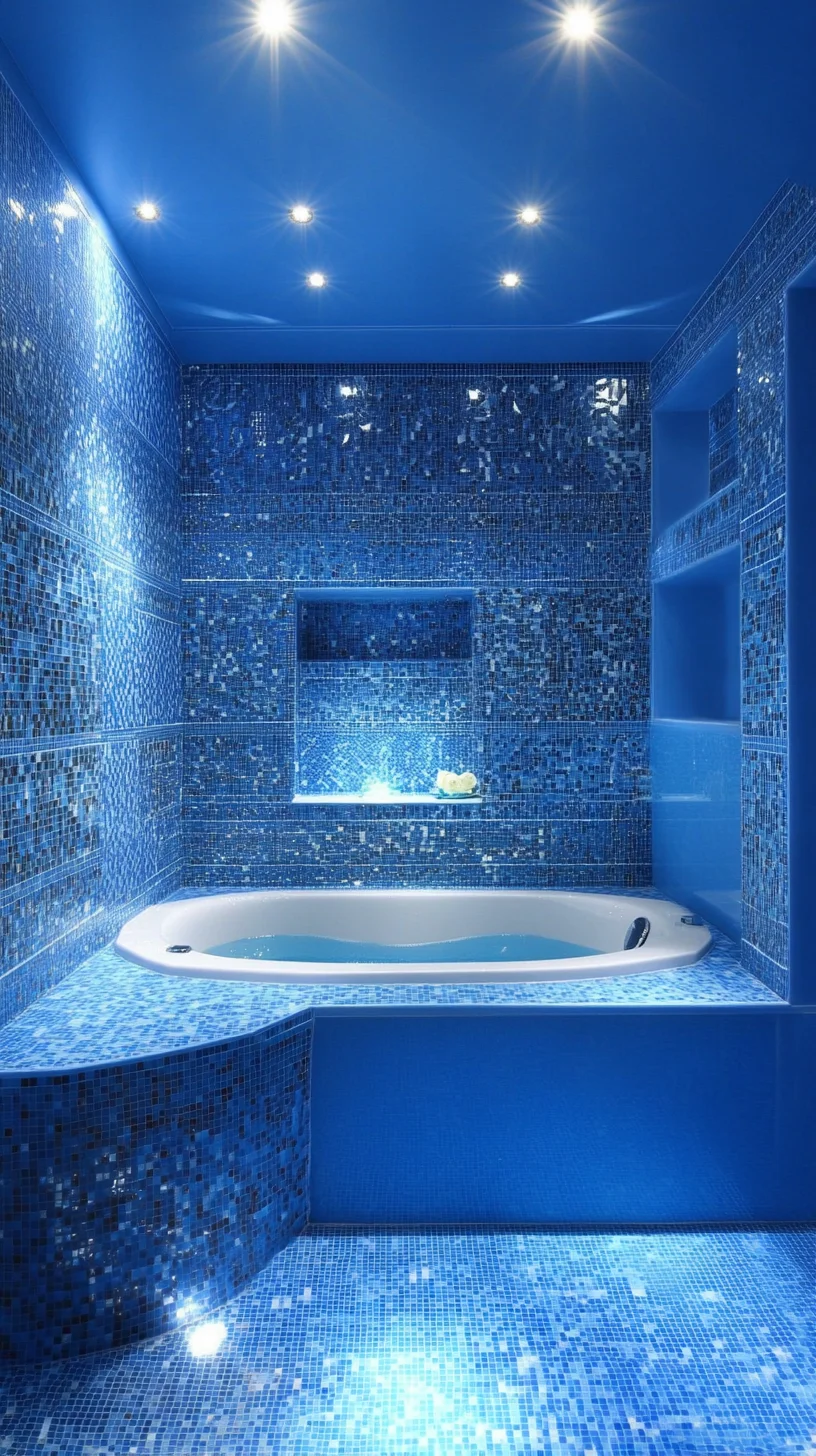 Transform Your Bathroom into a Serene Oasis with Stunning Blue Mosaic Tiles