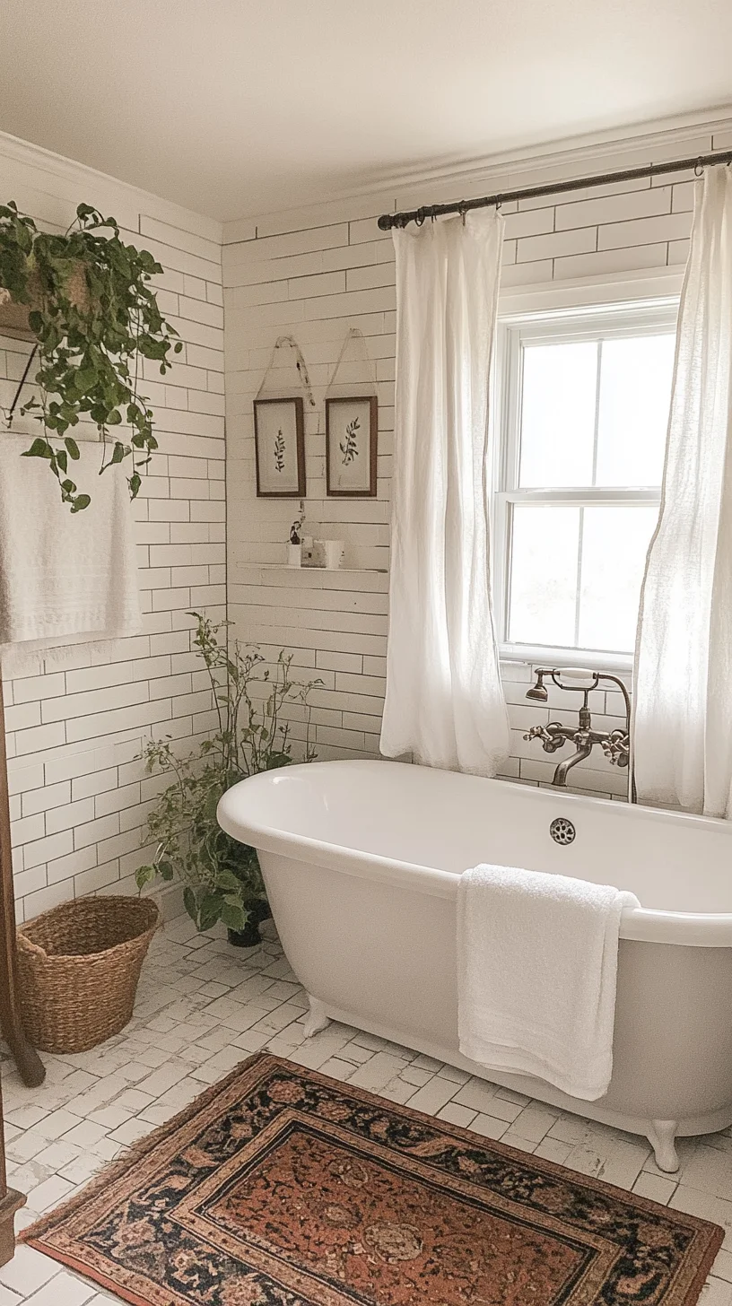 Transform Your Bathroom into a Serene Oasis with Vintage Charm and Natural Elements