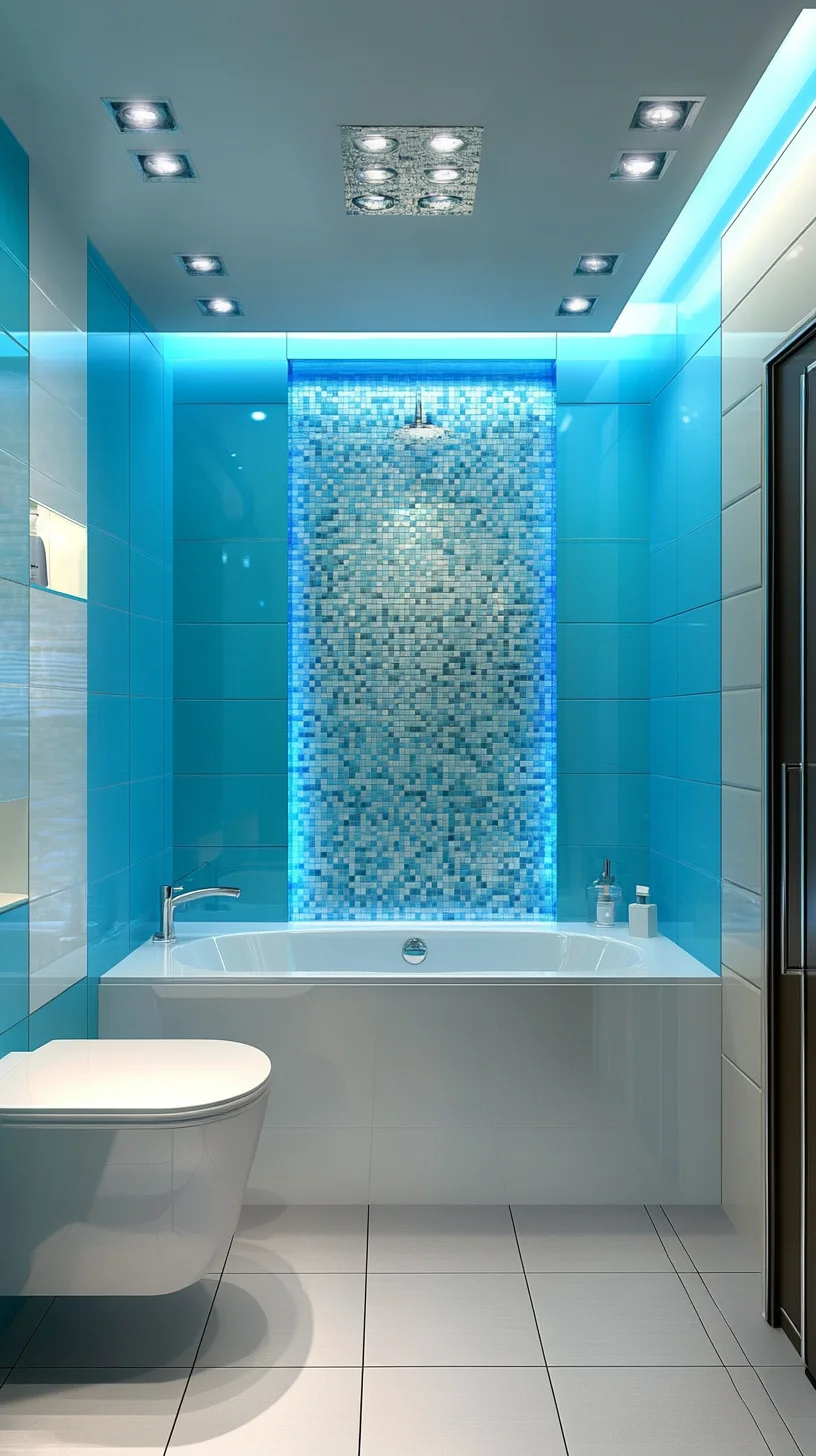 Transform Your Bathroom into a Tranquil Oasis with Soothing Blue Mosaic Accents