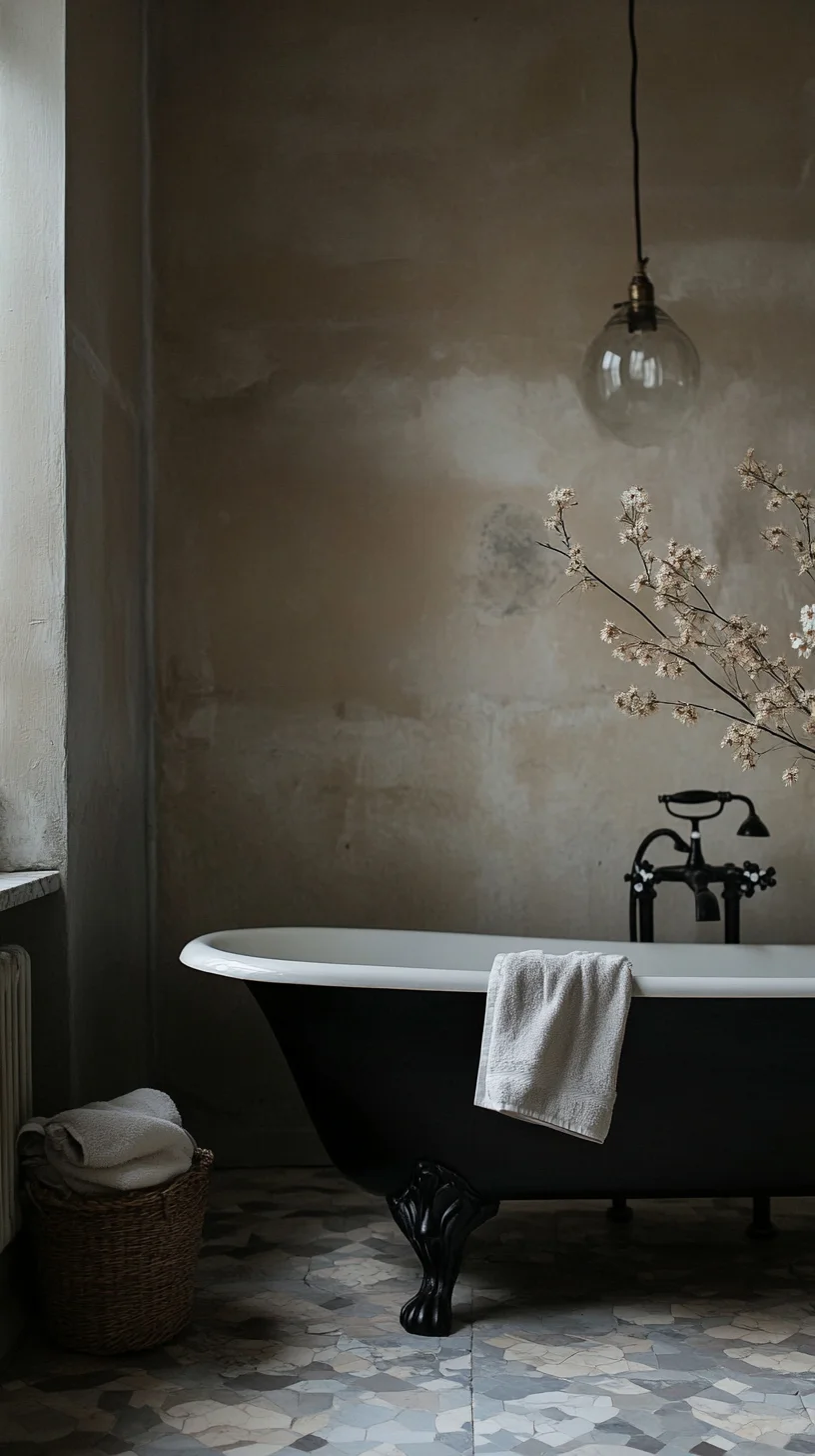 Transform Your Bathroom with Timeless Vintage Elegance: The Classic Black and White Tub