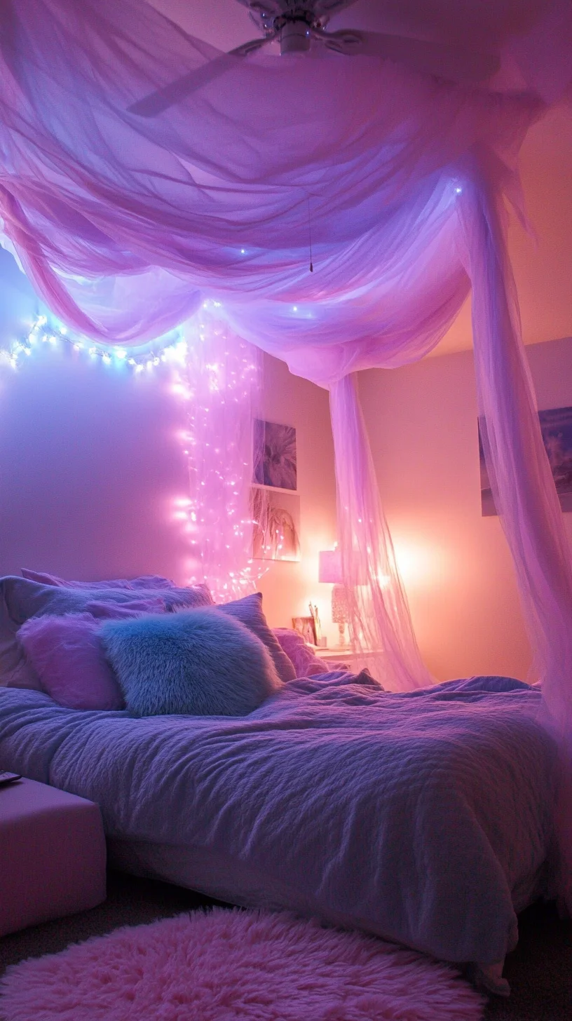 Transform Your Bedroom into a Cozy Dreamland with Ethereal Canopy and Soft Lights