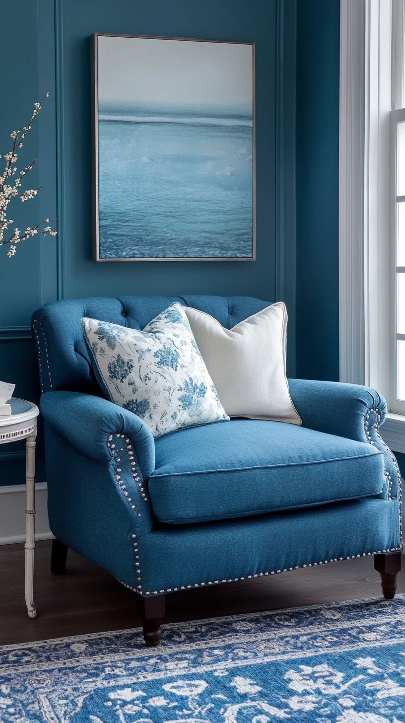 Transform Your Space: Cozy Elegance with a Blue Tufted Armchair