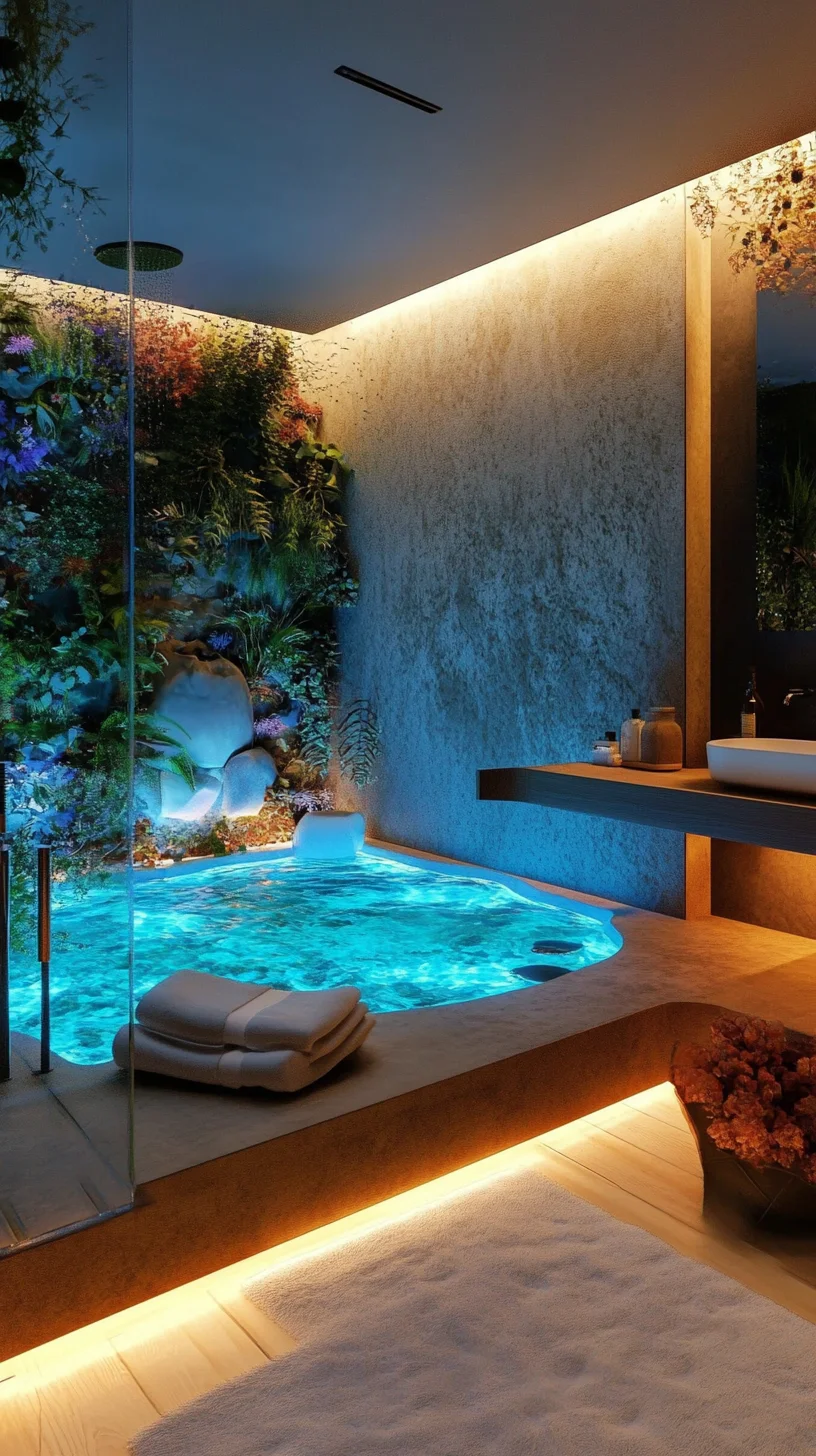 Transform Your Space with a Serene Indoor Infinity Pool and Lush Décor