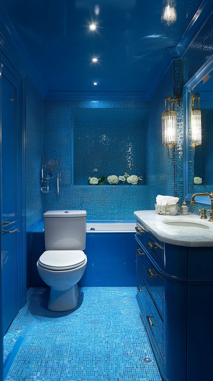 Transform Your Space with a Stunning All-Blue Bathroom Oasis