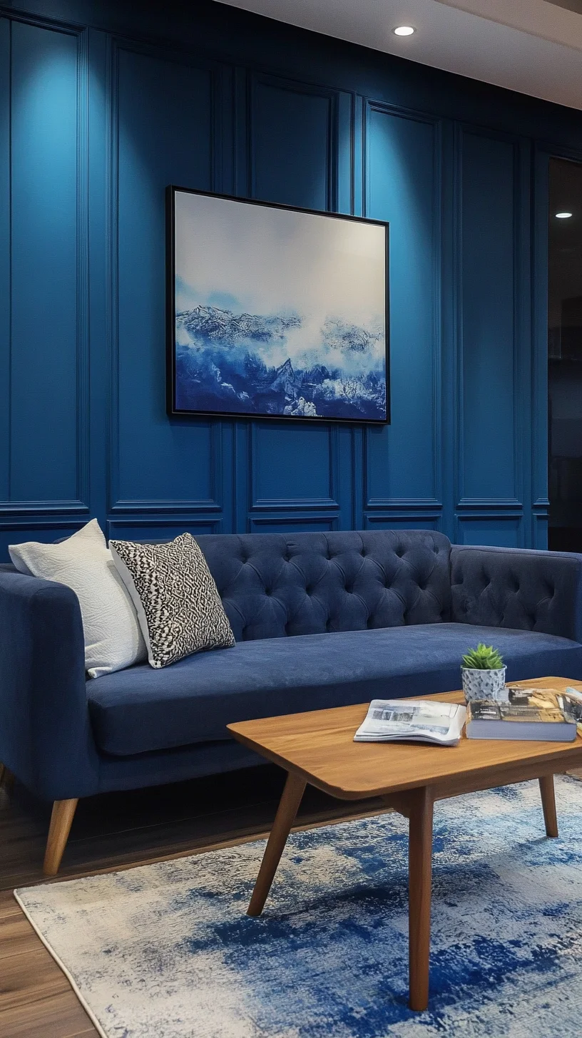 Transform Your Space with Bold Blue Elegance: A Modern Living Room Makeover