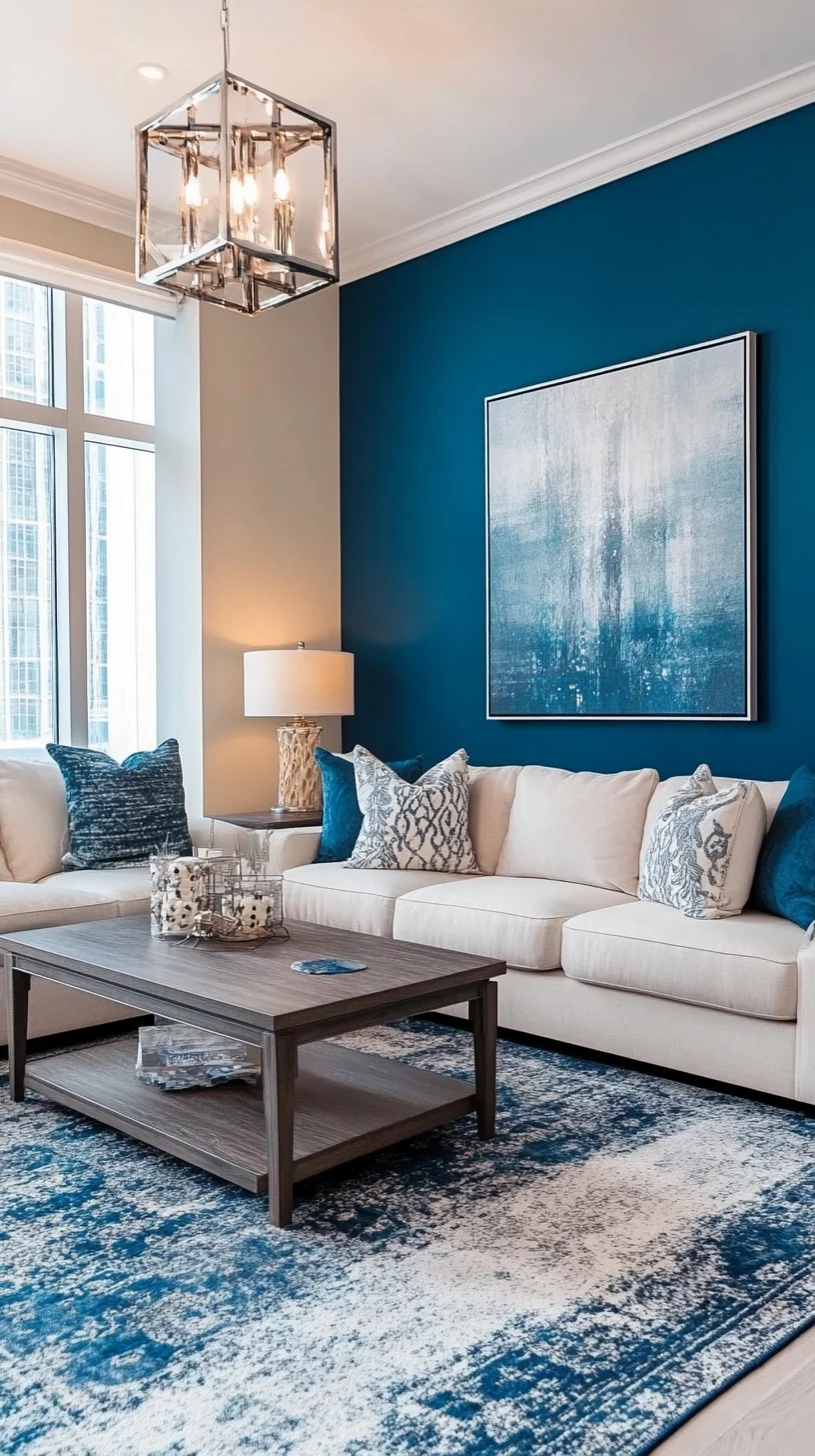 Transform Your Space with Chic Coastal Vibes: Blue and Beige Living Room Style