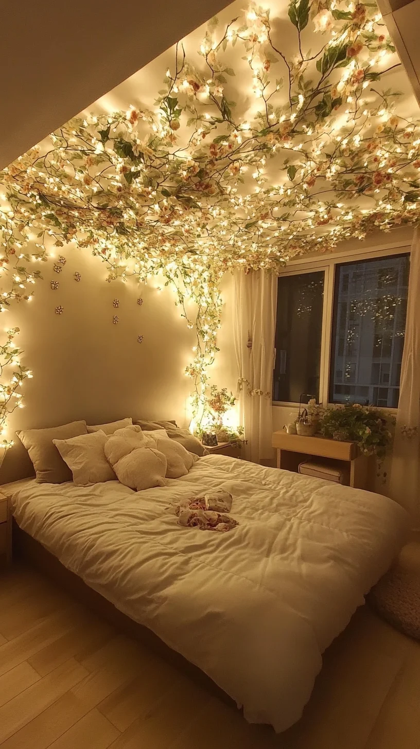 Transform Your Space with Dreamy Fairy Lights and Floral Accents