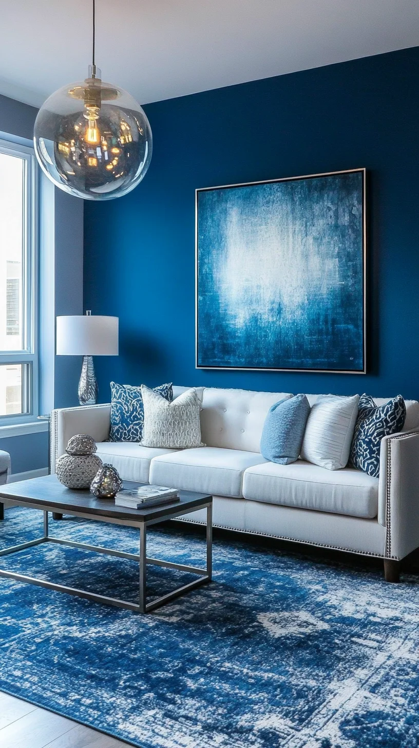 Transform Your Space with Elegant Navy Blue Accents and Textured Layers