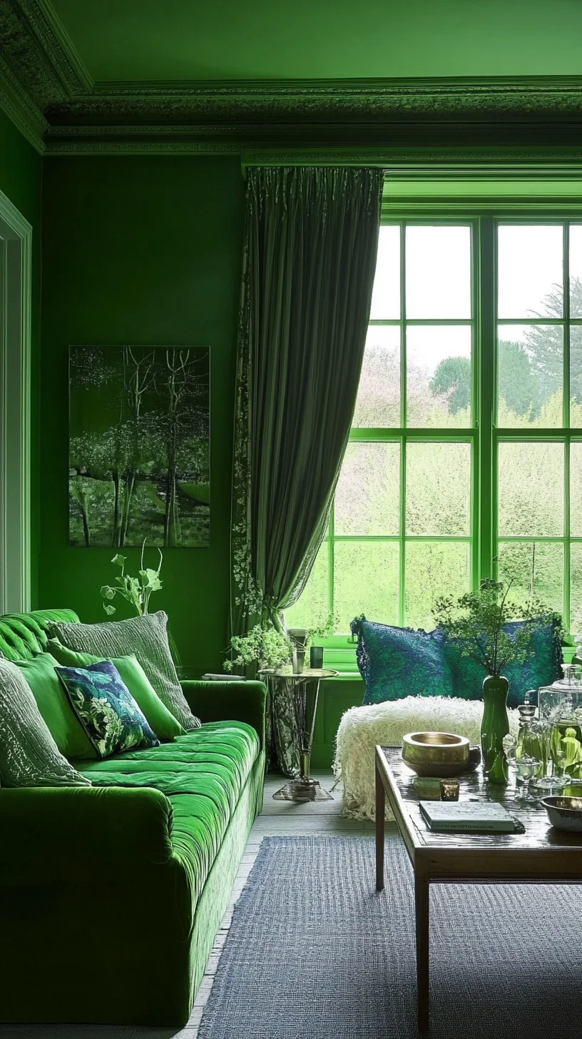 Transform Your Space with Lush Green Elegance: A Bold Interior Style