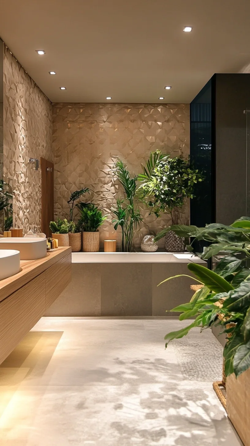 Transform Your Space with Lush Greenery: The Modern Spa Bathroom Retreat