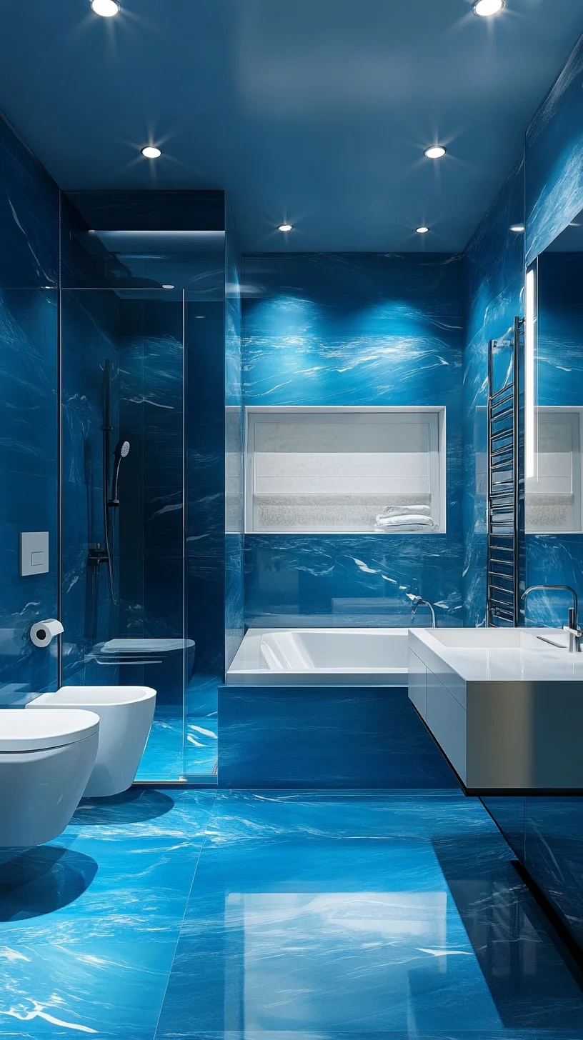 Transform Your Space with Ocean-Inspired Blue Marble Bathroom Design