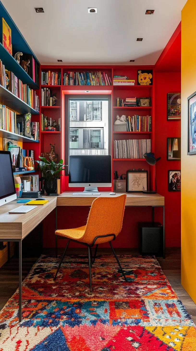 Transform Your Workspace: A Bold and Cozy Office Nook for Ultimate Inspiration