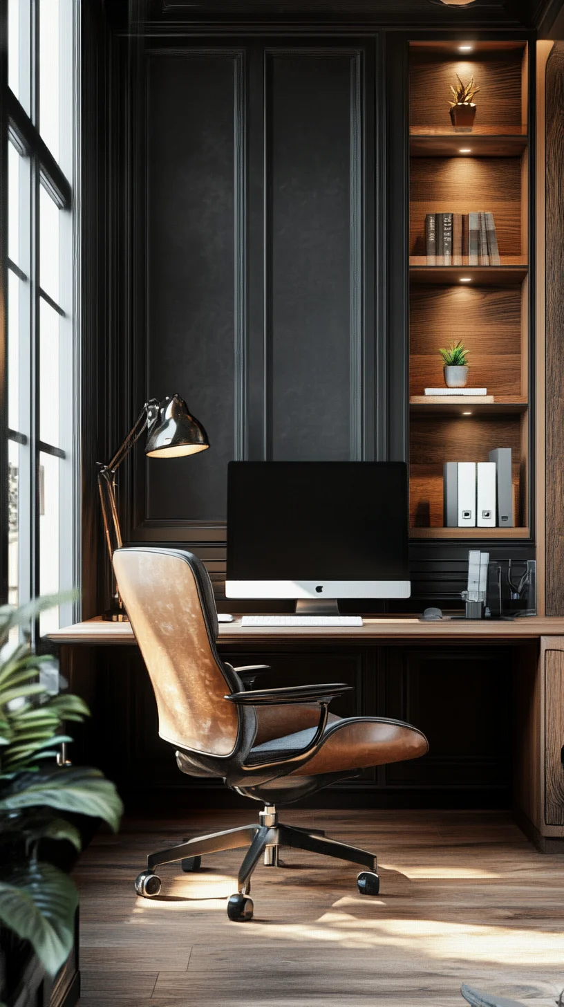 Transform Your Workspace: Elegant Dark Wood Office Decor for Boosting Productivity