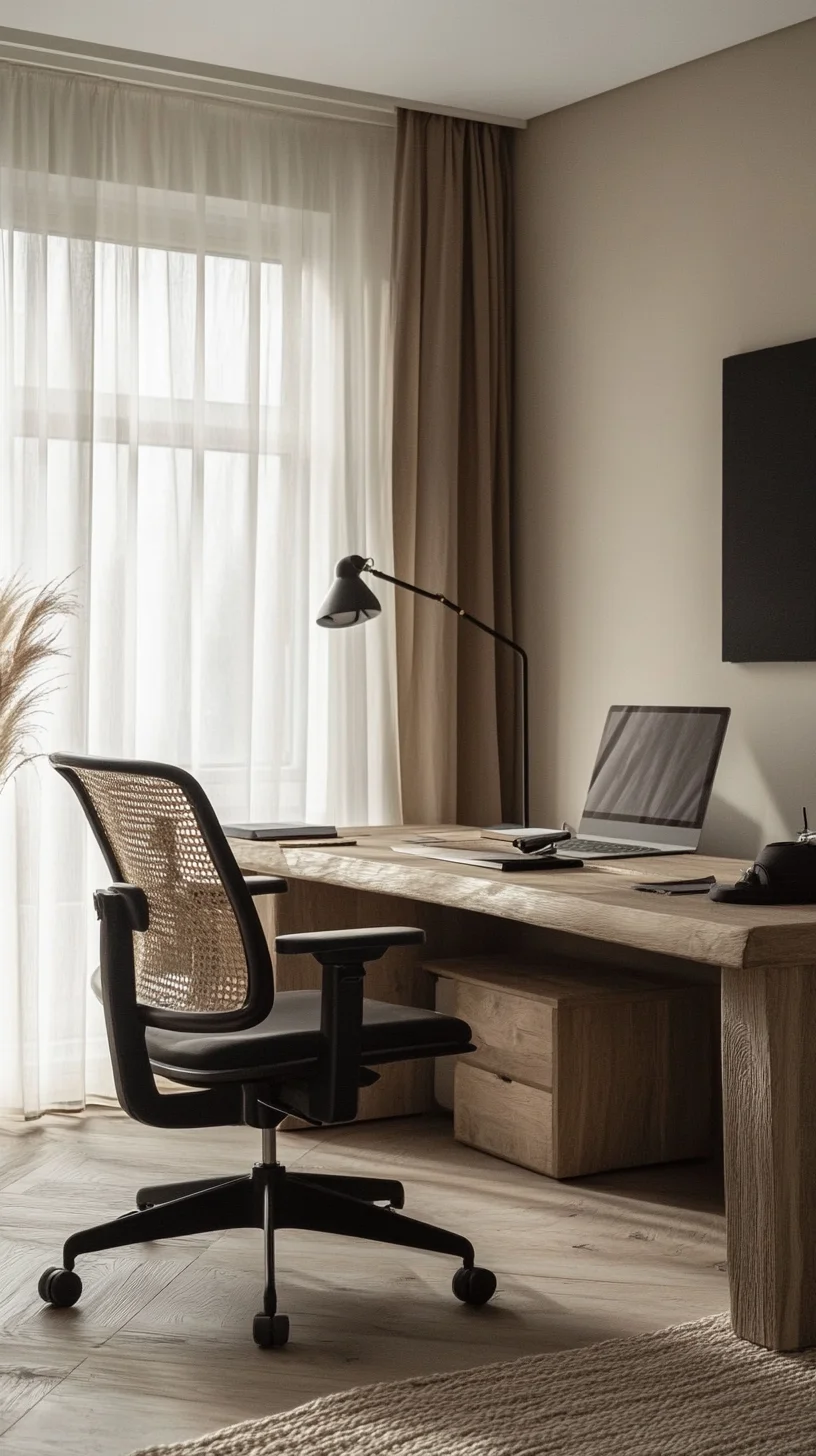 Transform Your Workspace: Embrace Minimalism with Natural Tones and Textures