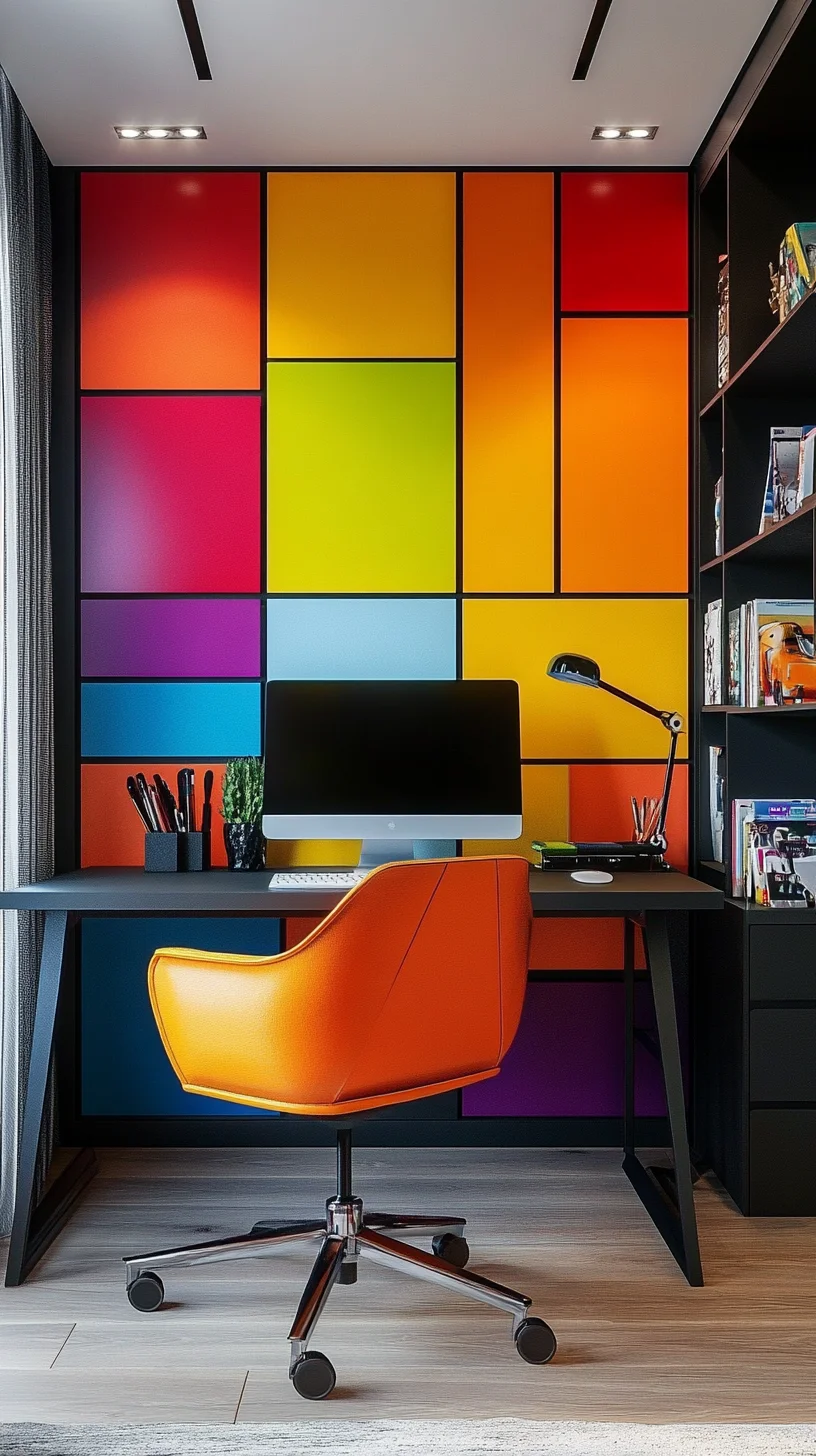 Transform Your Workspace with a Bold Color Block Wall Design