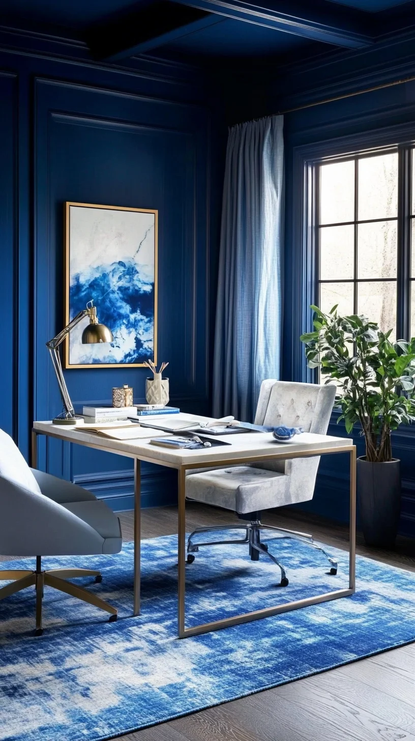 Transform Your Workspace with Bold Blue Elegance