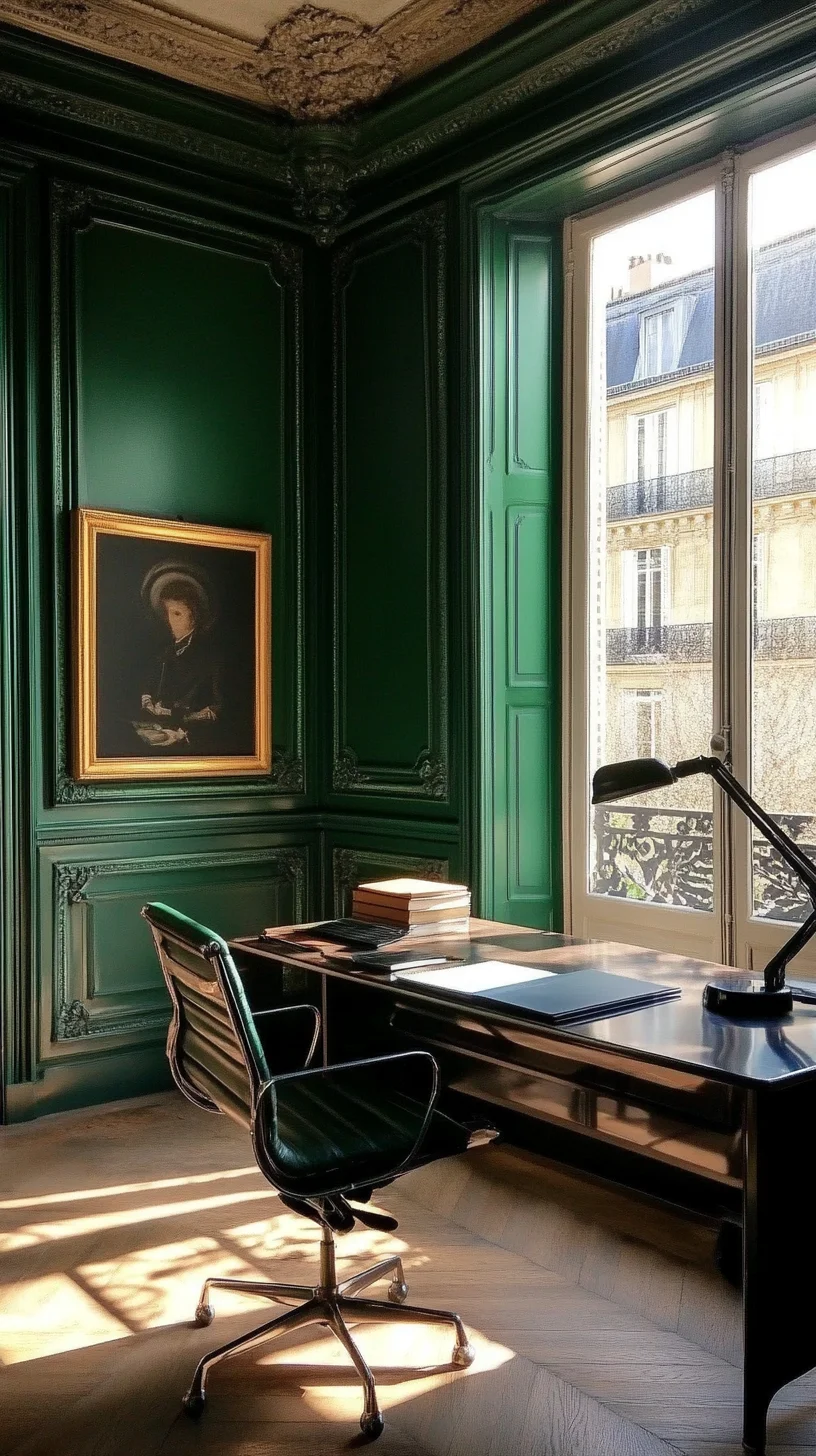 Transform Your Workspace with Elegant Green Accents for a Creative Boost