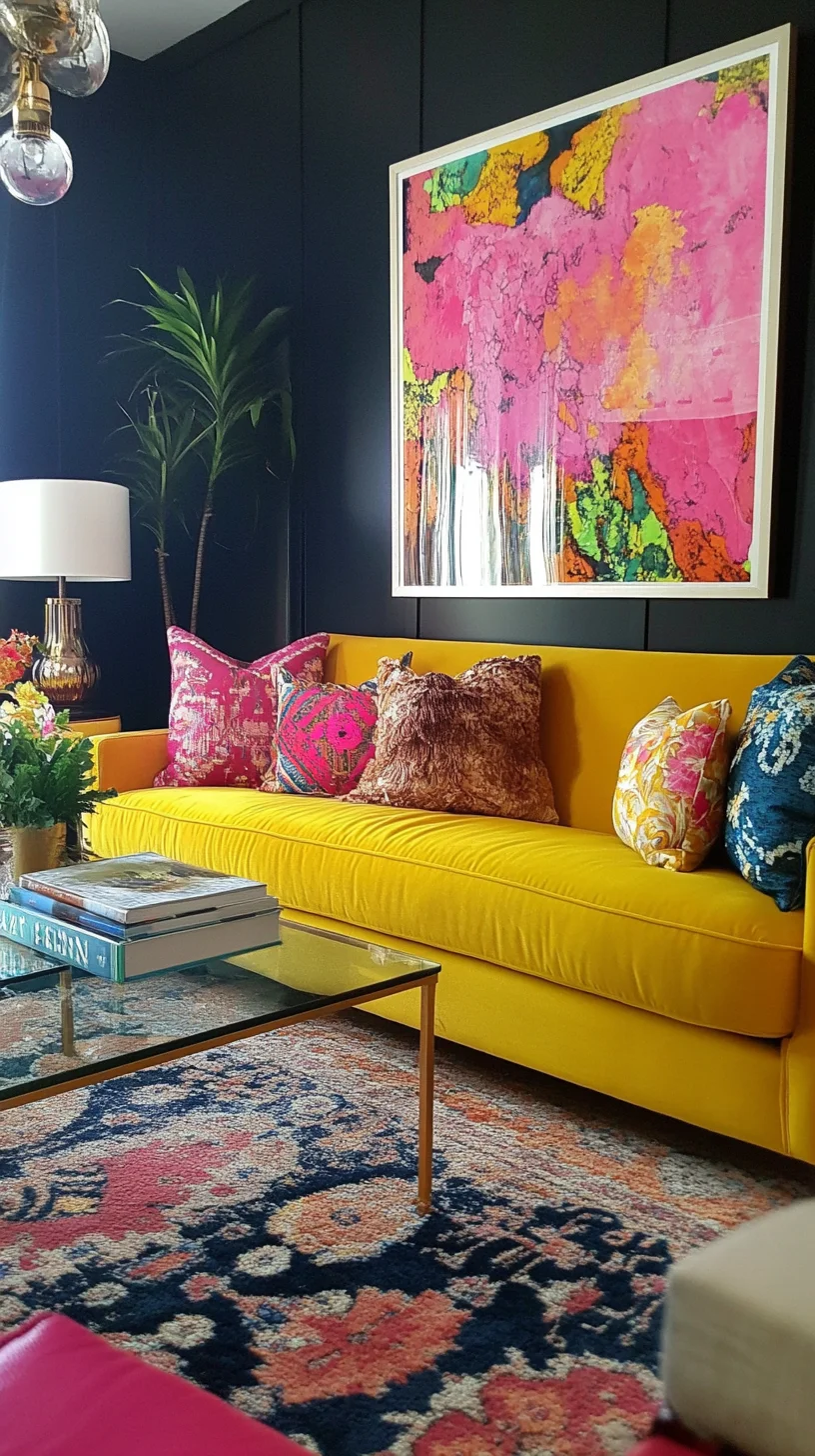 Vibrant Eclectic Living Room: A Bold Palette for Creative Souls