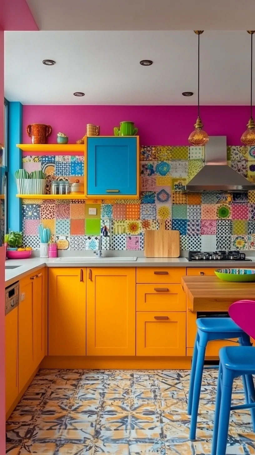 Vibrant Fusion: Transform Your Kitchen with Bold Colors and Eclectic Patterns