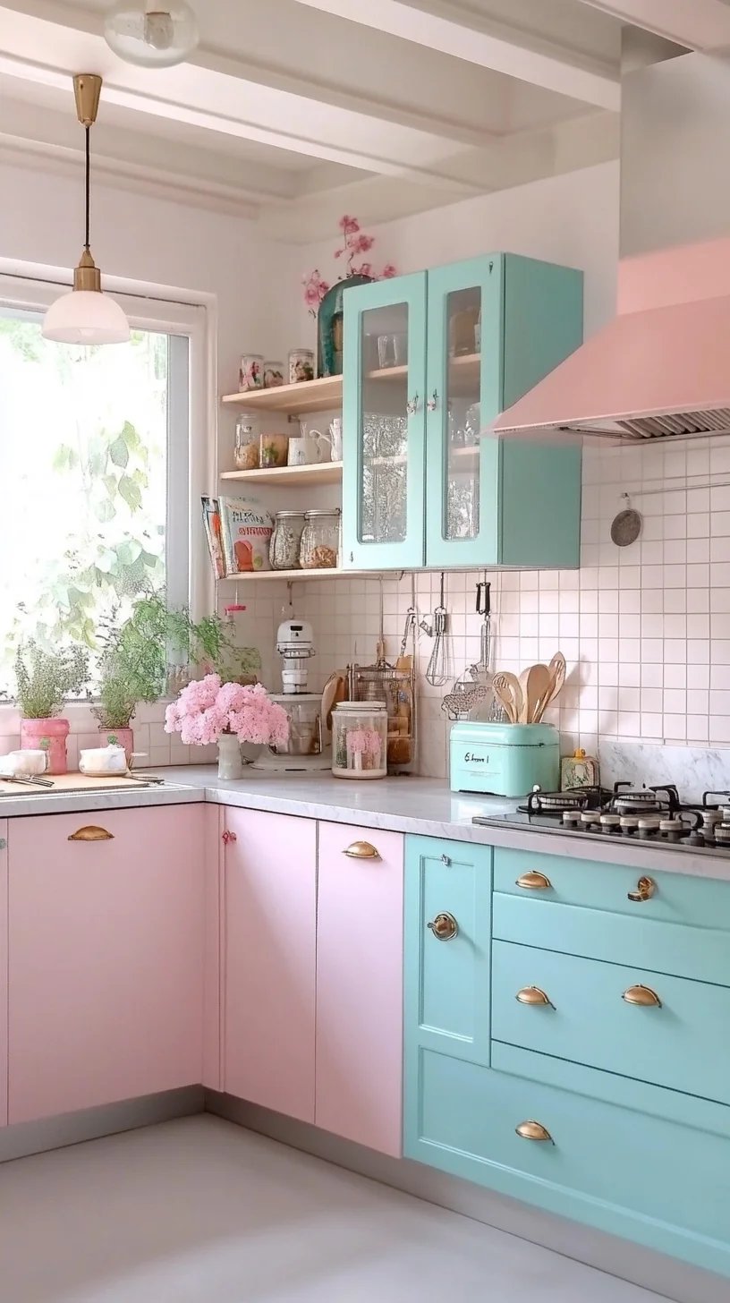 Whimsical Pastel Paradise: Elevate Your Kitchen Style with Soft Hues